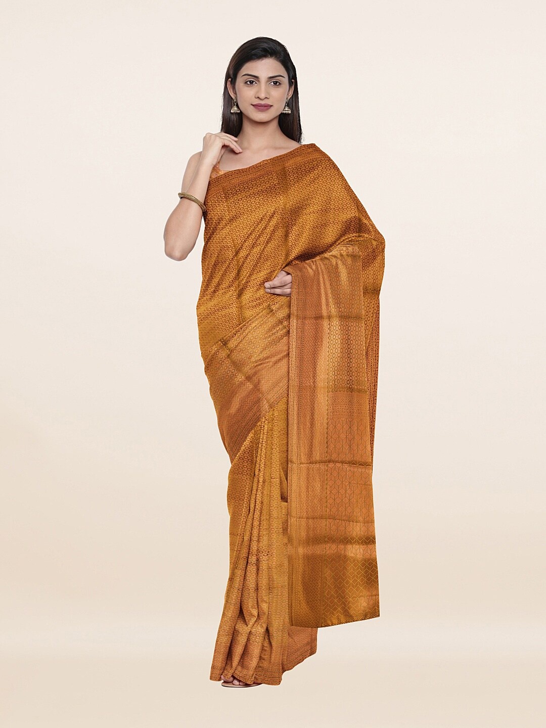 

Pothys Women Gold-Toned Woven Design Zari Art Silk Saree