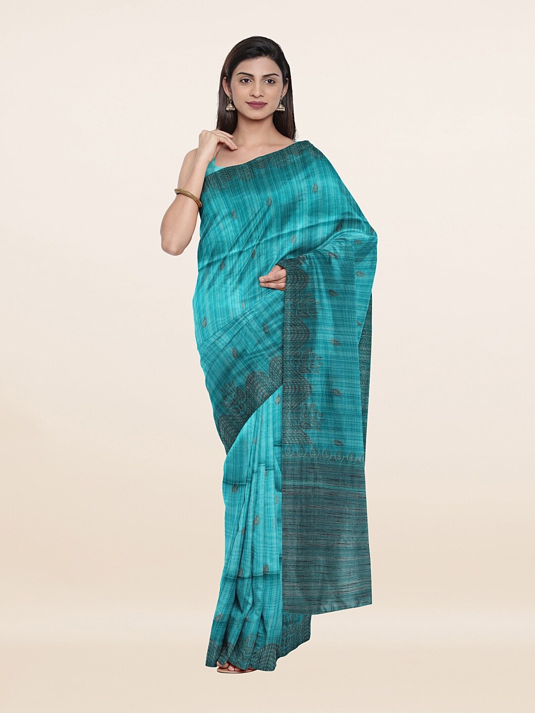 

Pothys Blue Woven Design Saree