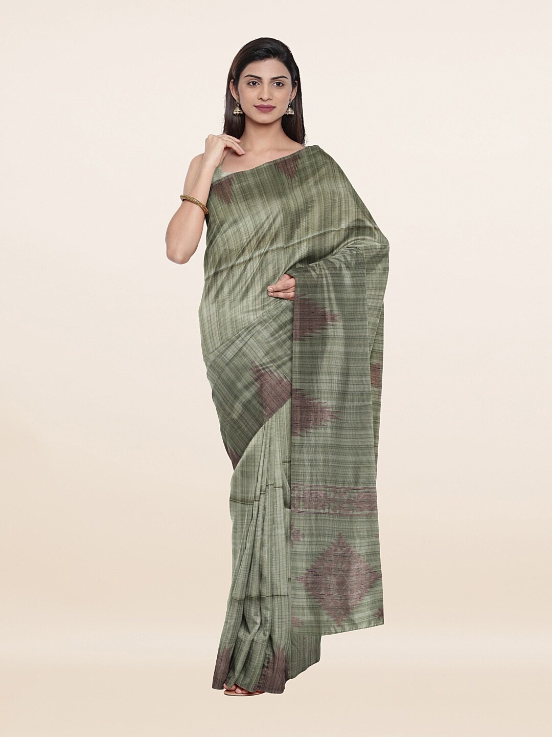 

Pothys Green & Maroon Woven Design Saree