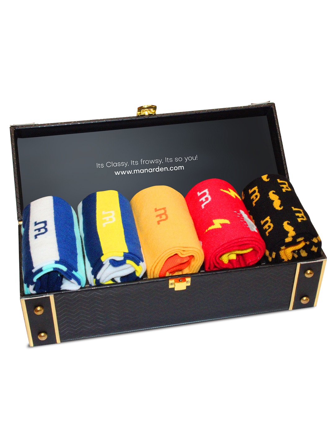

Man Arden Men Pack Of 5 Multi-Coloured Calf-Length Socks