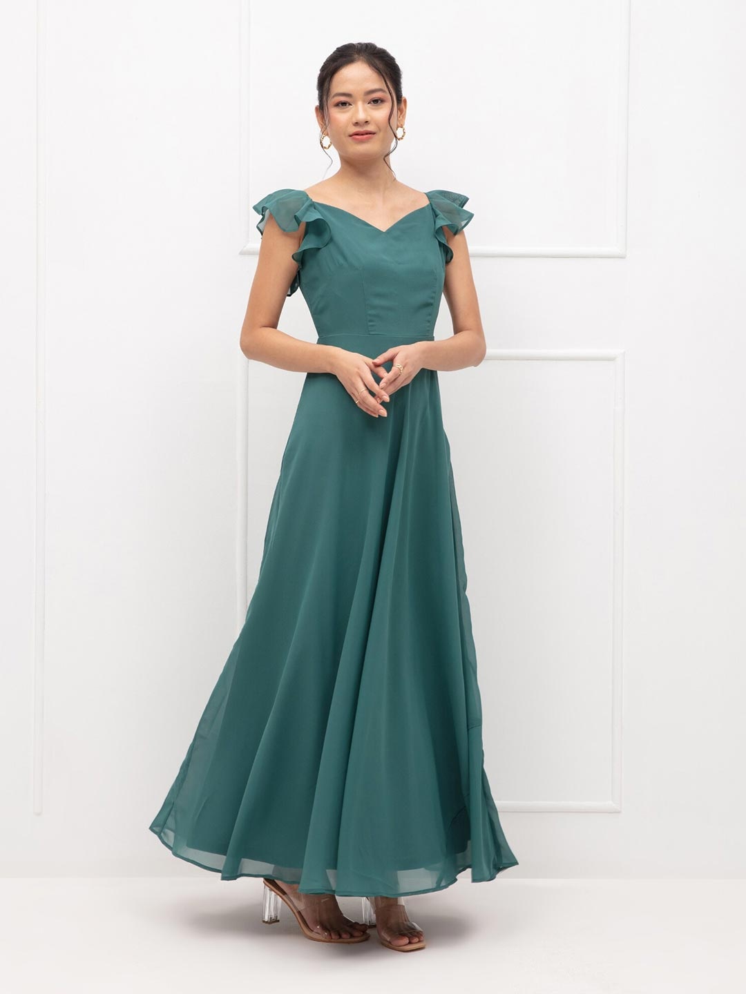 

20Dresses Green Georgette Maxi Dress