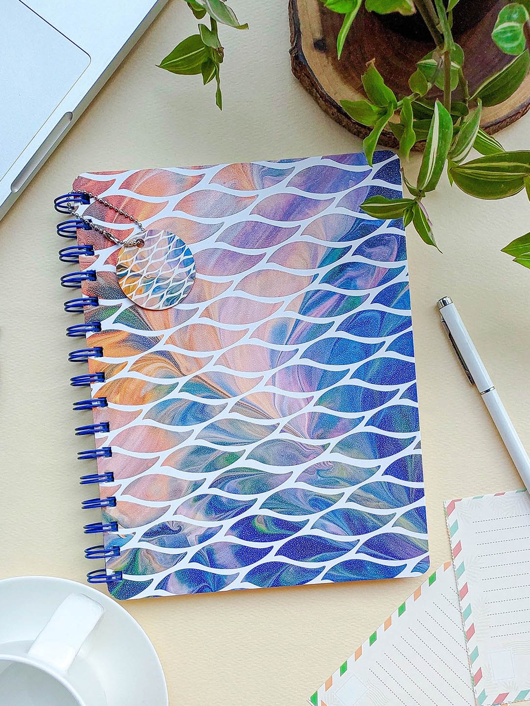 

Doodle Orange & Blue Printed Notebook