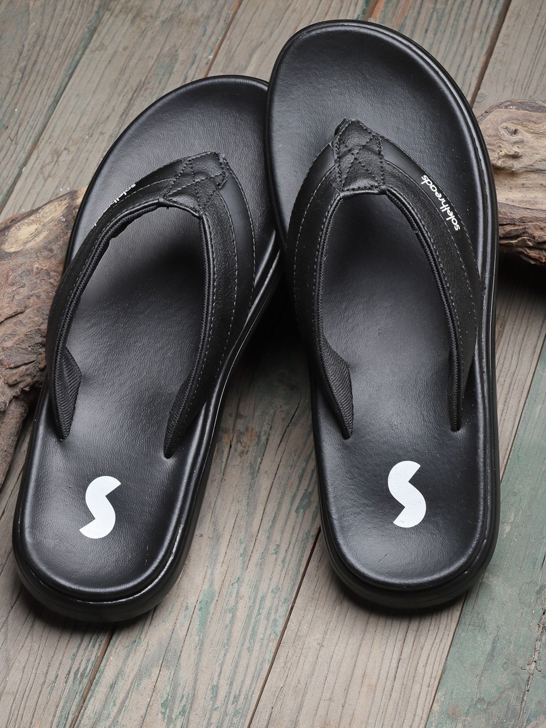 

Solethreads Men Black Thong Flip-Flops