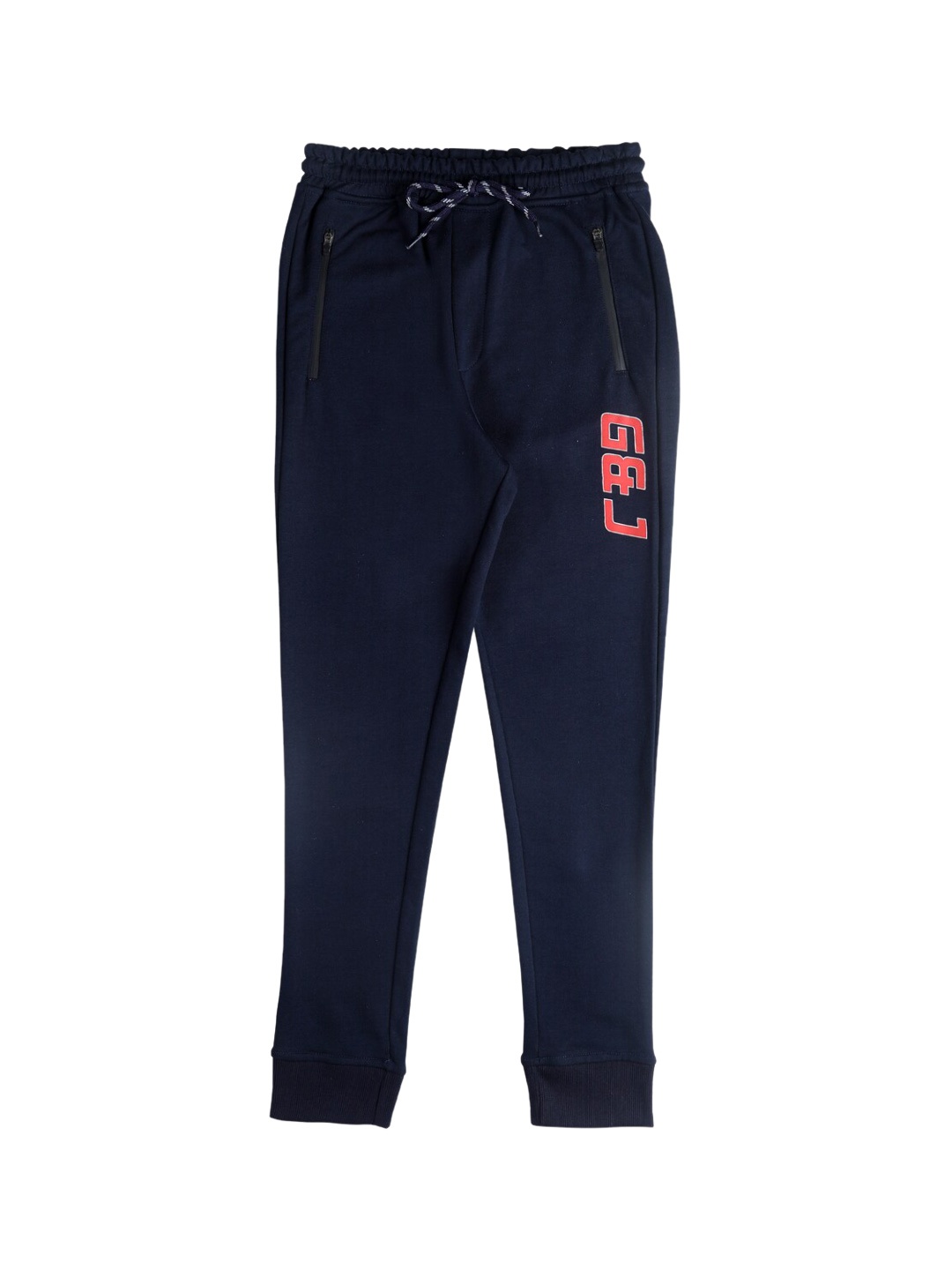 

Gini and Jony Boys Navy Blue Solid Cotton Joggers Track Pants