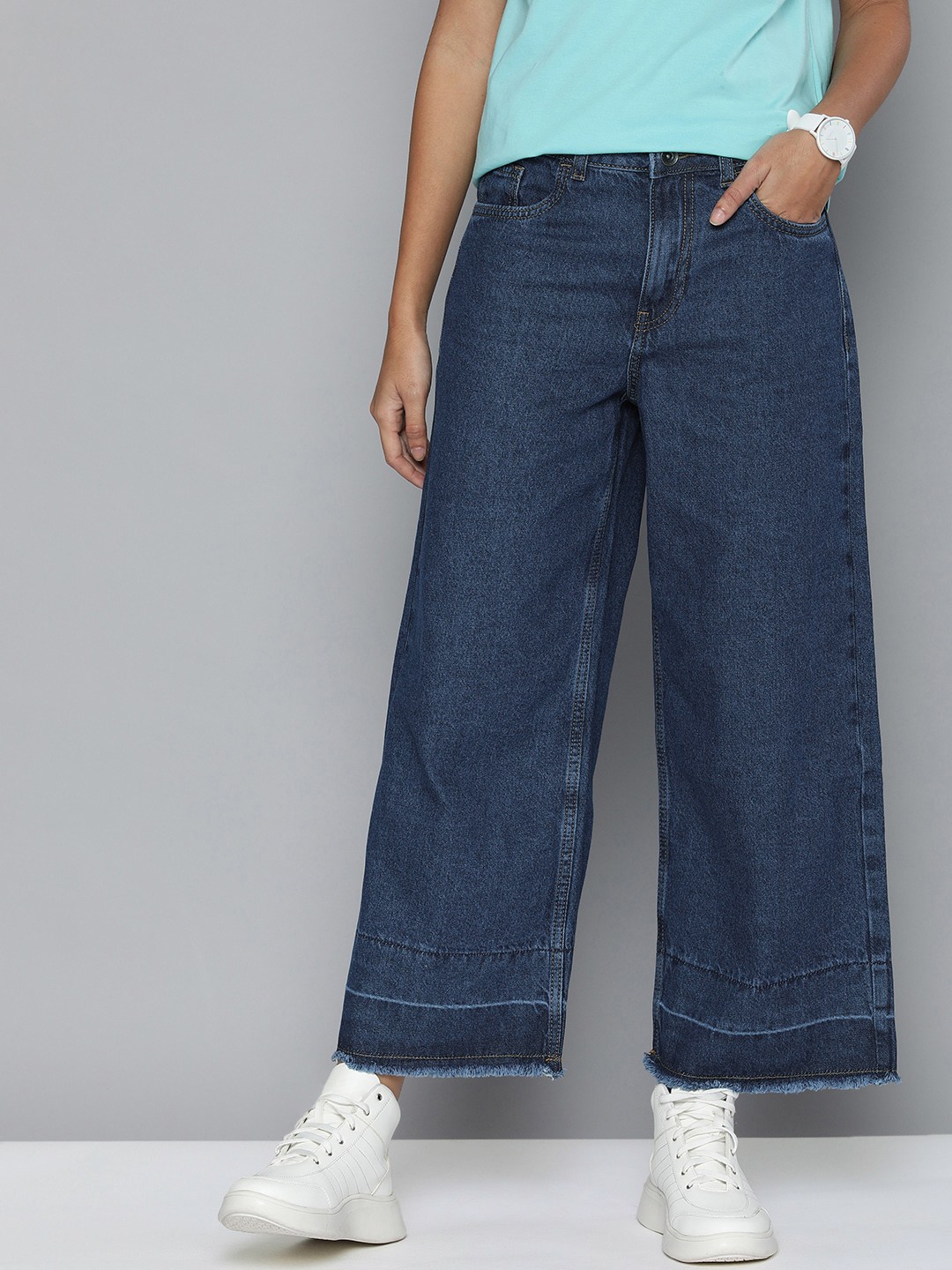 

Flying Machine Women Blue Culotte Wide Leg Jeans