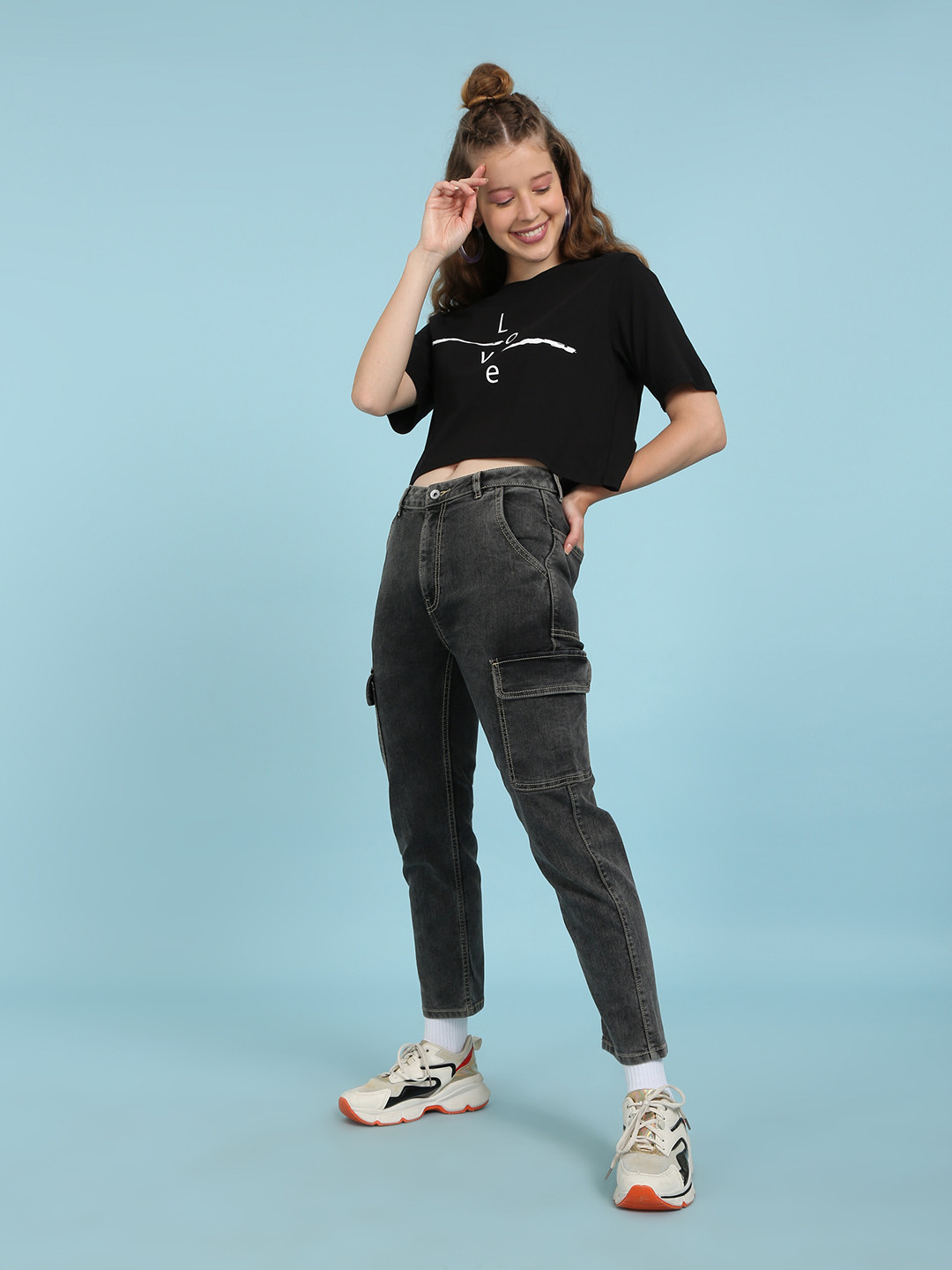 

Flying Machine Women Black Slim Fit High-Rise Stretchable Jeans