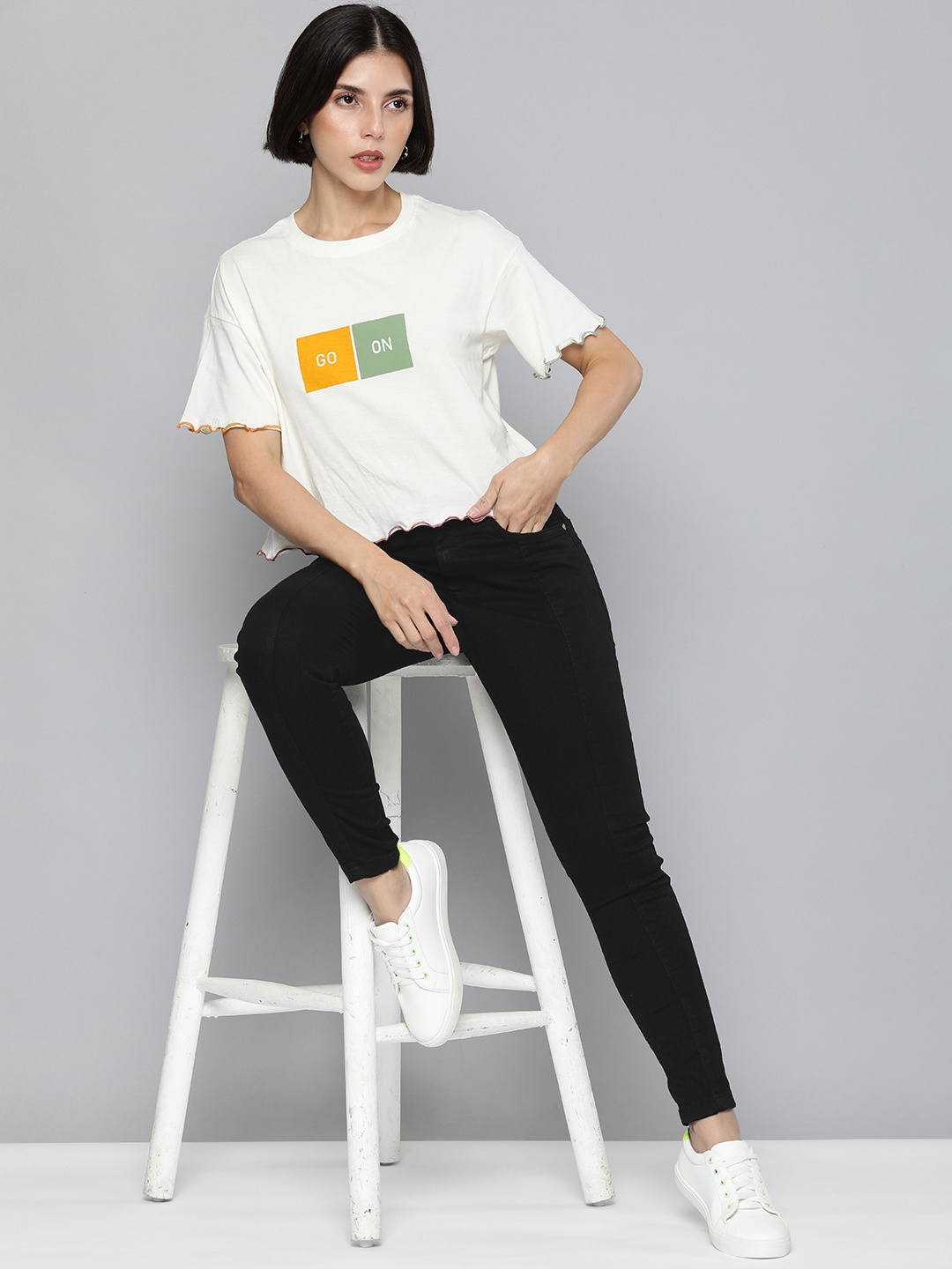 

Flying Machine Women Black Veronica Skinny Fit High-Rise Stretchable Jeans