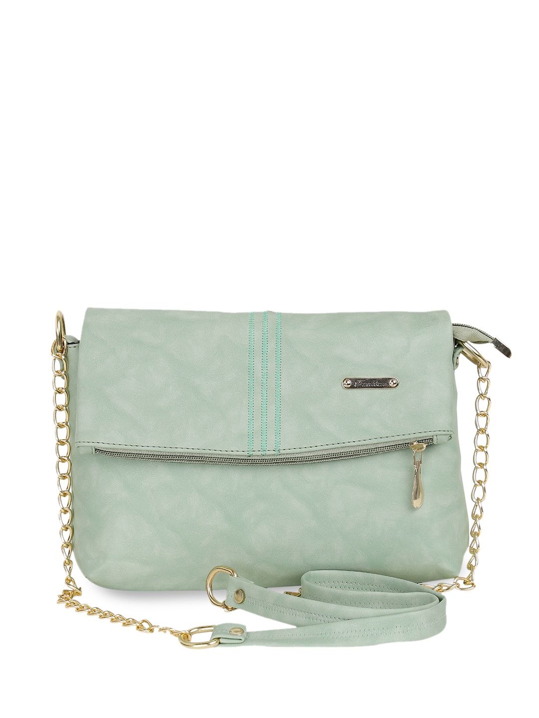 

LEKHX Green Printed PU Structured Sling Bag