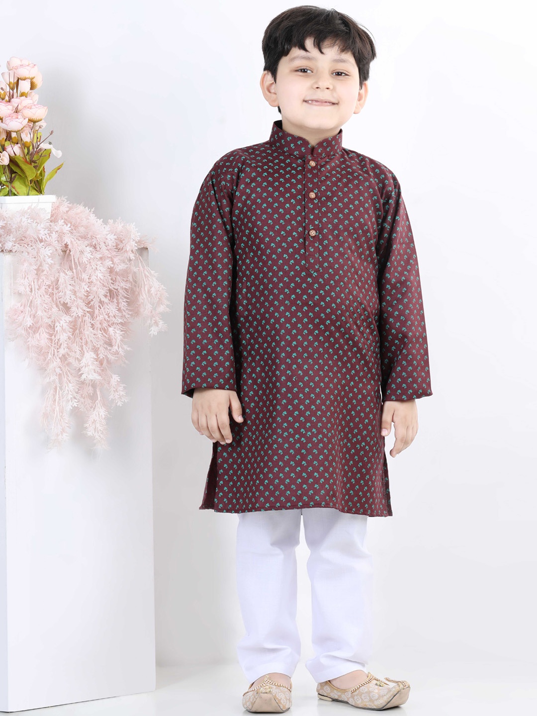

Kidling Boys Rust Kurta with Pyjamas
