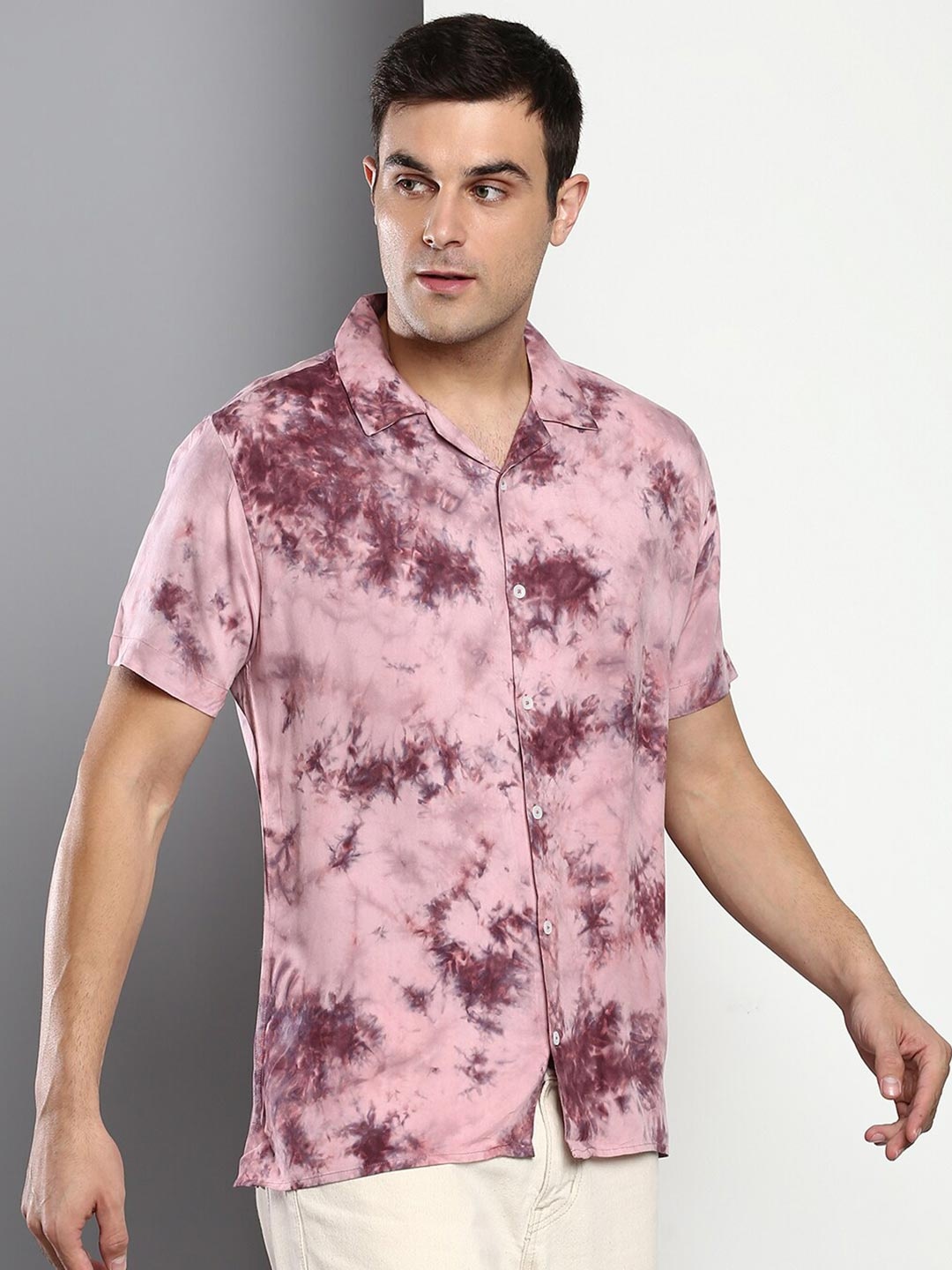 

Dennis Lingo Men Purple Slim Fit Printed Casual Shirt