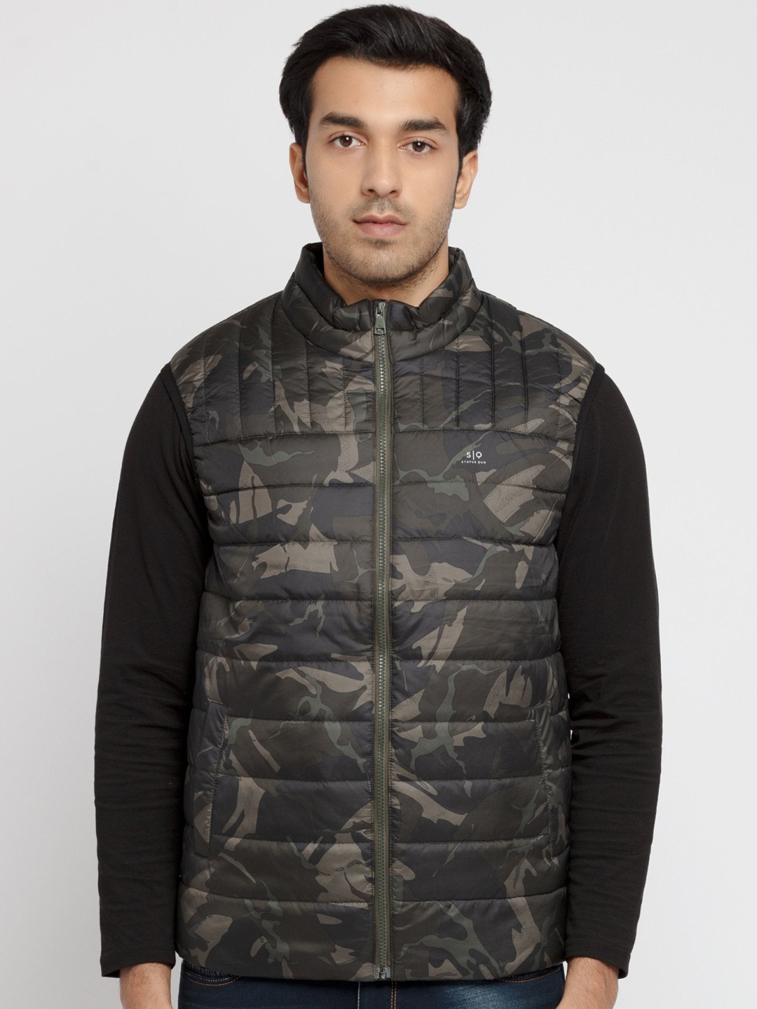 

Status Quo Men Olive Green Puffer Jacket