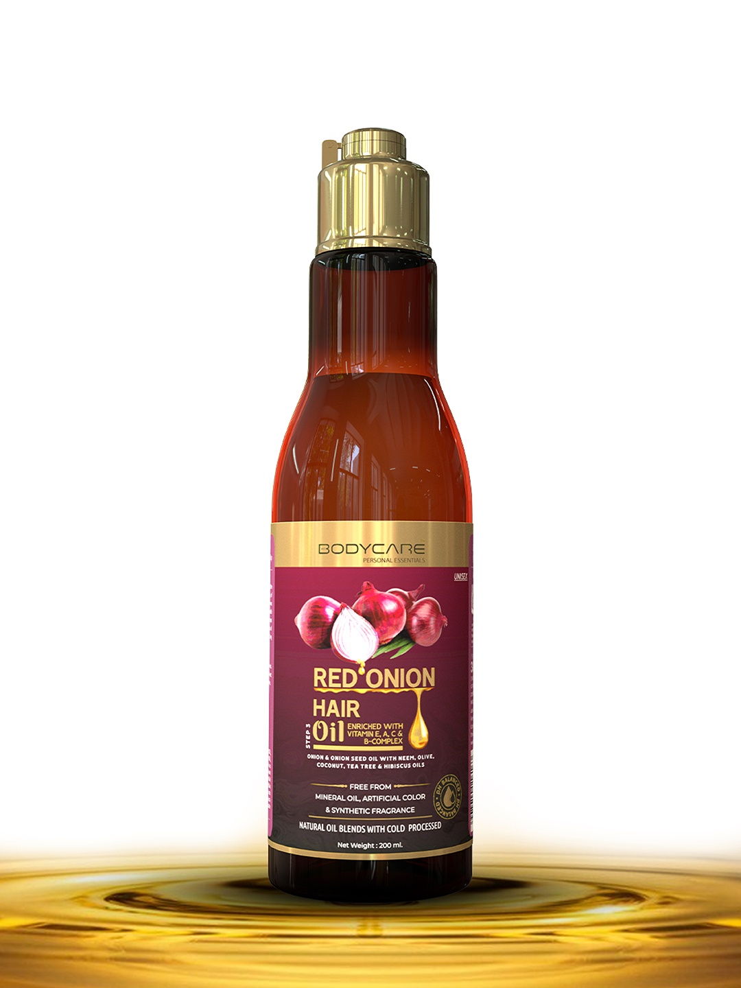 

MY BODYCARE Premium Red Onion Hair Growth Oil For Hairfall Control With Onion Seed Oil, Transparent