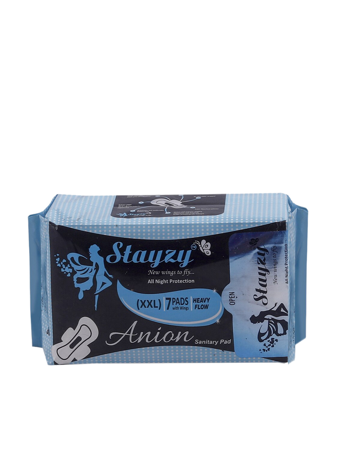 

Stayzy Set of 7 Heavy Flow Anion Sanitary Pads with Wings - XXL, Blue