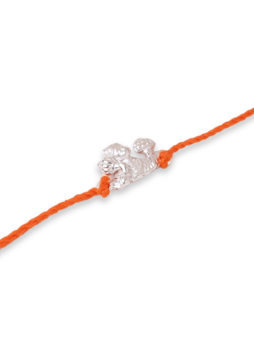

ahilya Men 925 Sterling Silver & Orange Hanuman-Charm Rakhi