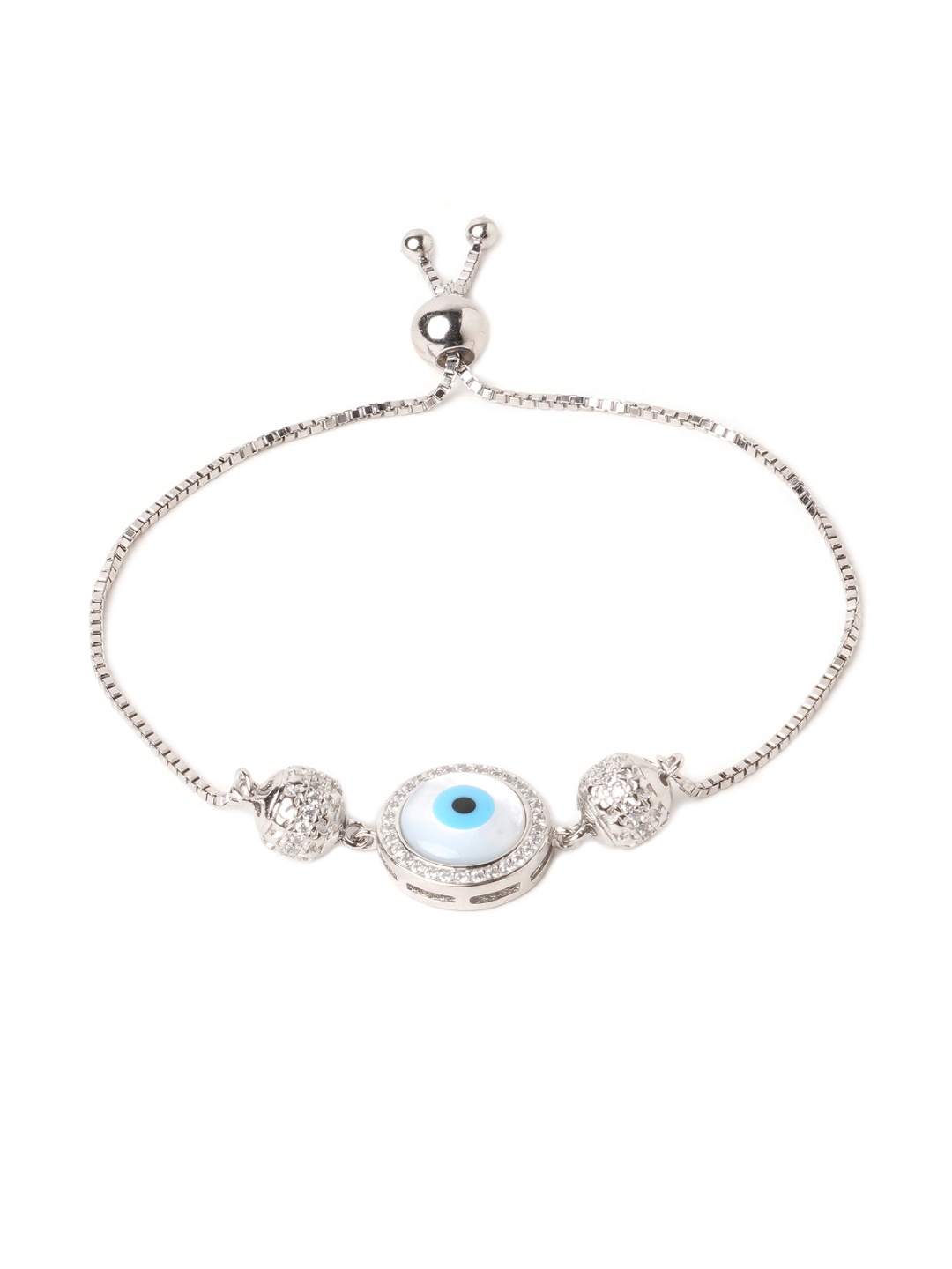 

ahilya Jewels 92.5 Sterling Silver Evil Eye Rakhi