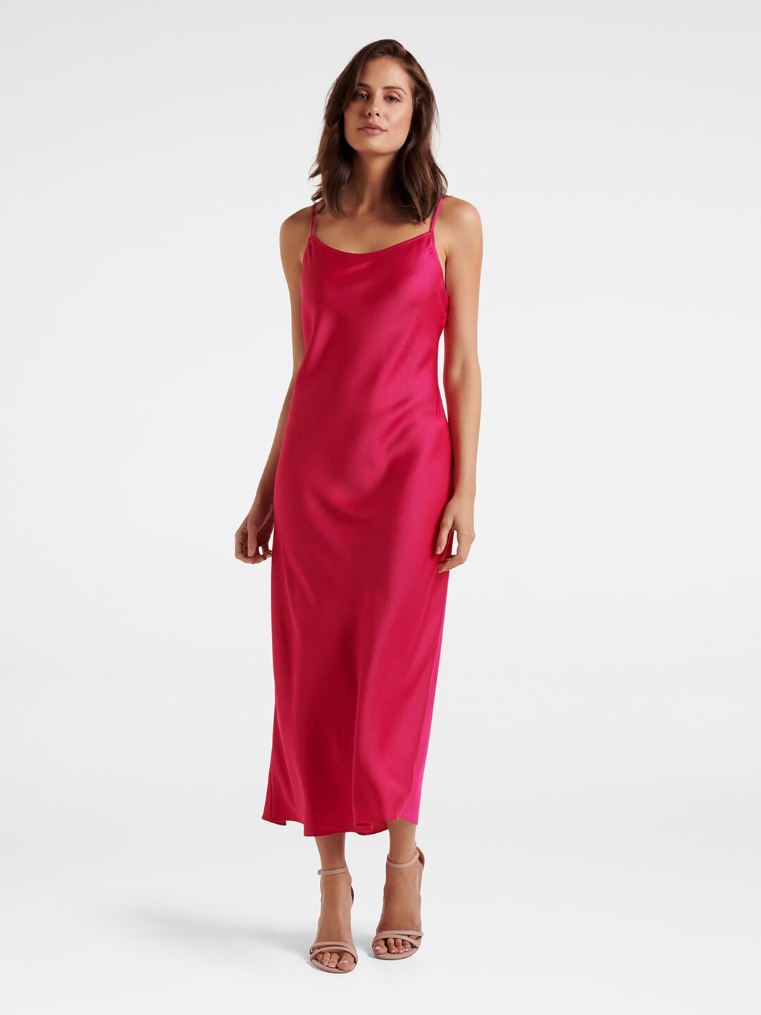 

Forever New Pink Satin Maxi Dress