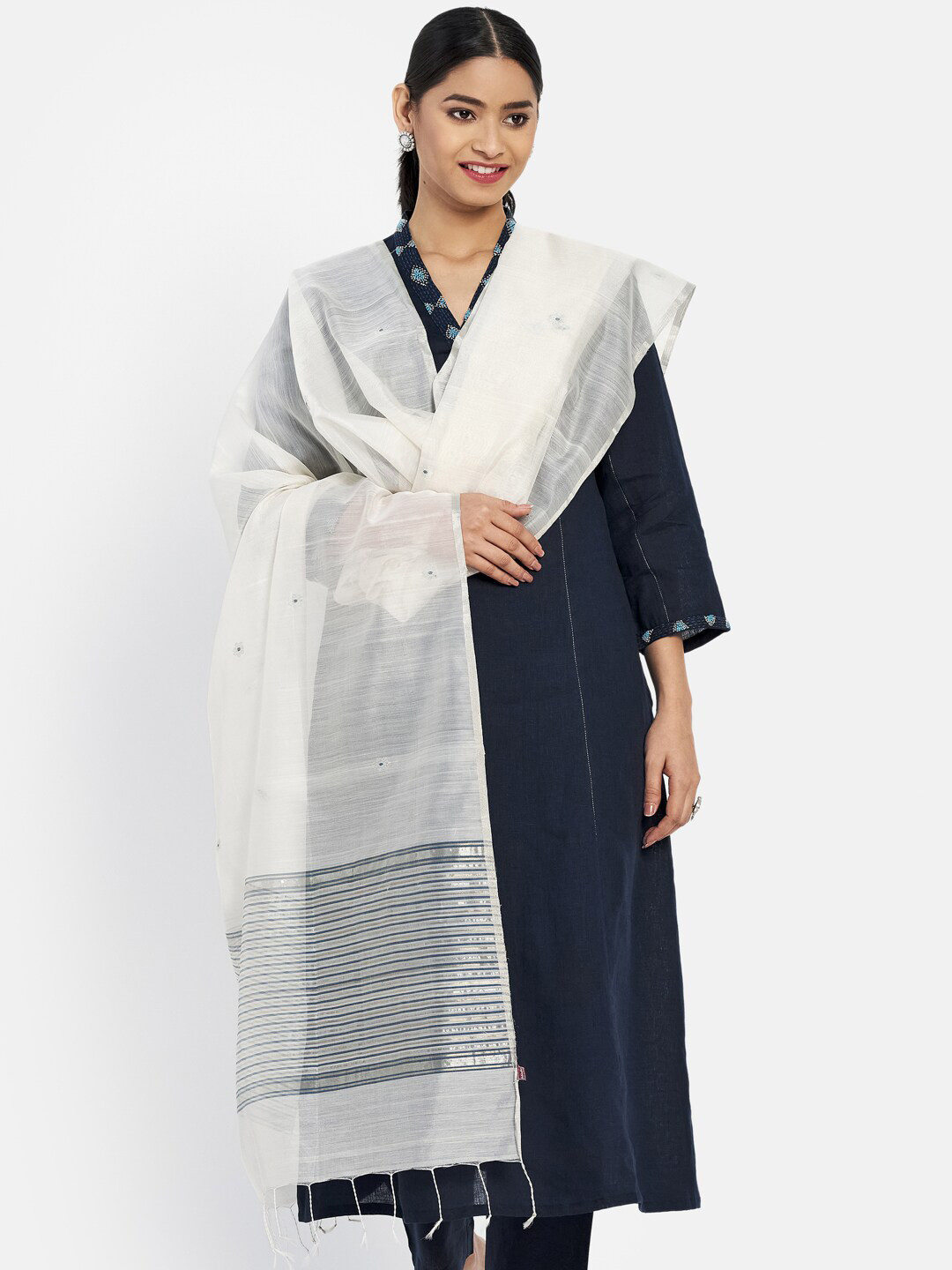 

Fabindia Women Off White Dupatta