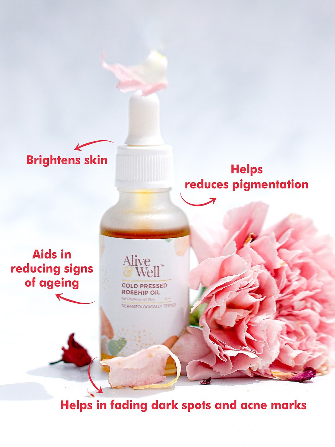 

Alive & Well Cold Pressed Rosehip Face Oil 30 ml, Red