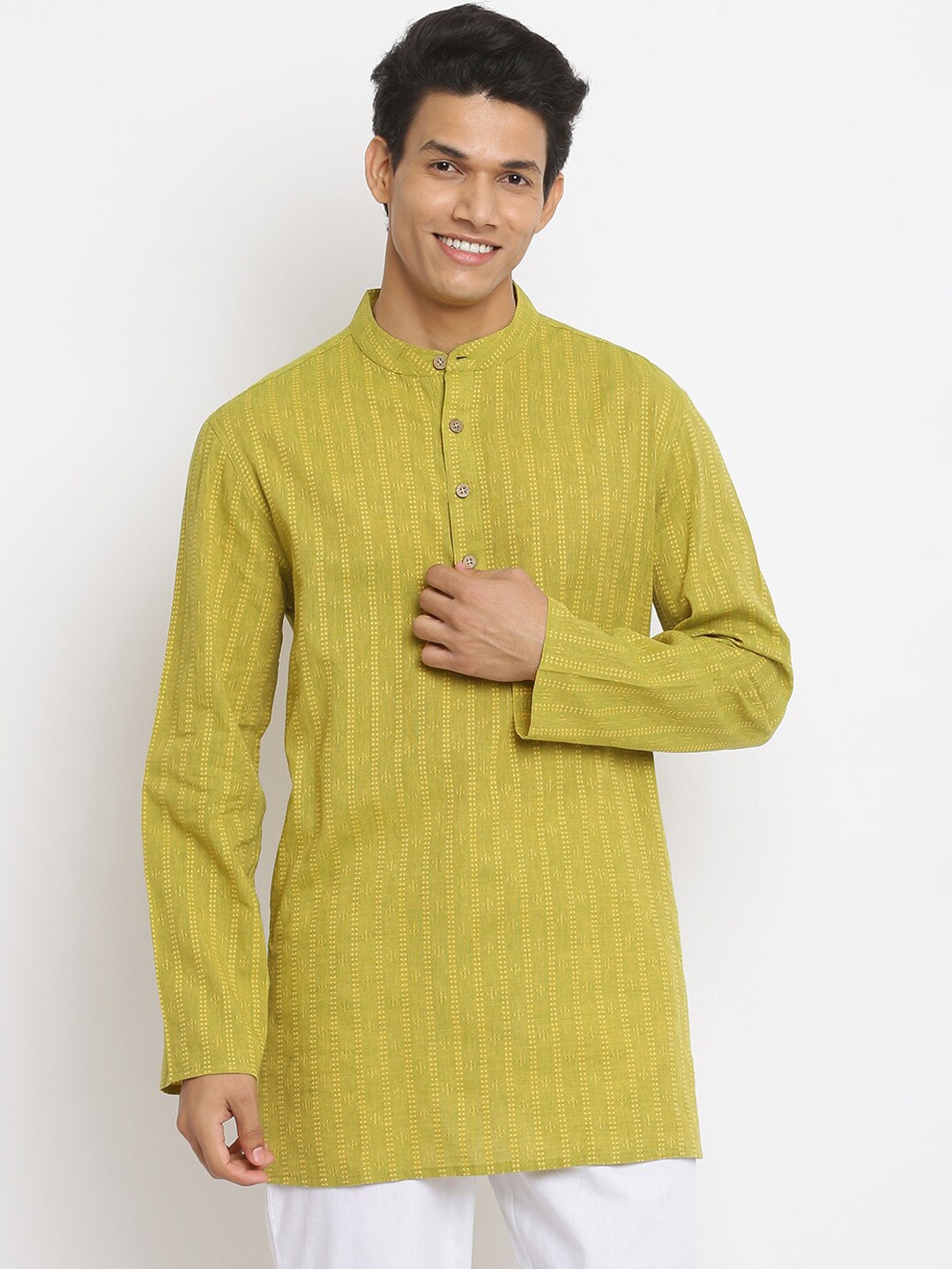 

Fabindia Men Green Short Kurta