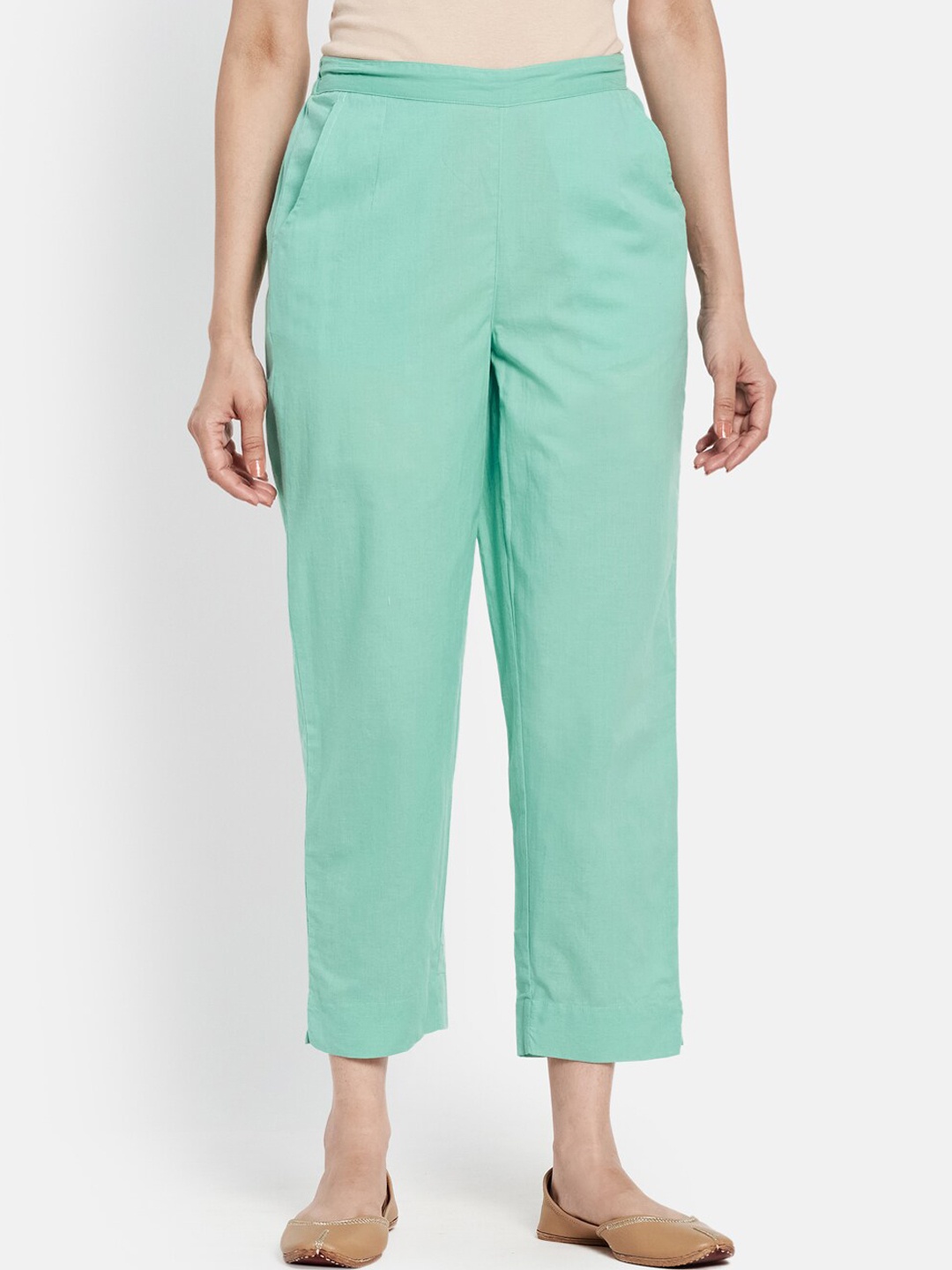 

Fabindia Women Green Trousers