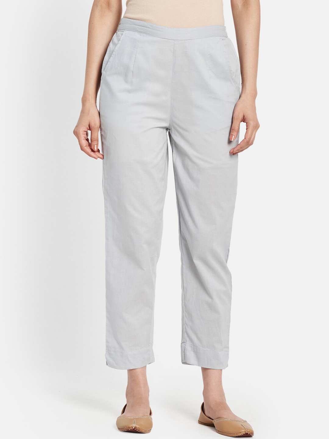 

Fabindia Women Grey Trousers