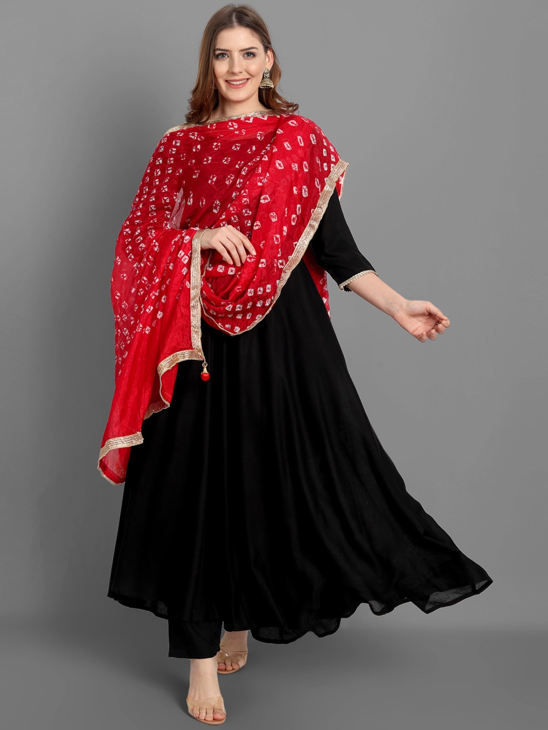 

SINGNI Women Black Empire Kurta Set