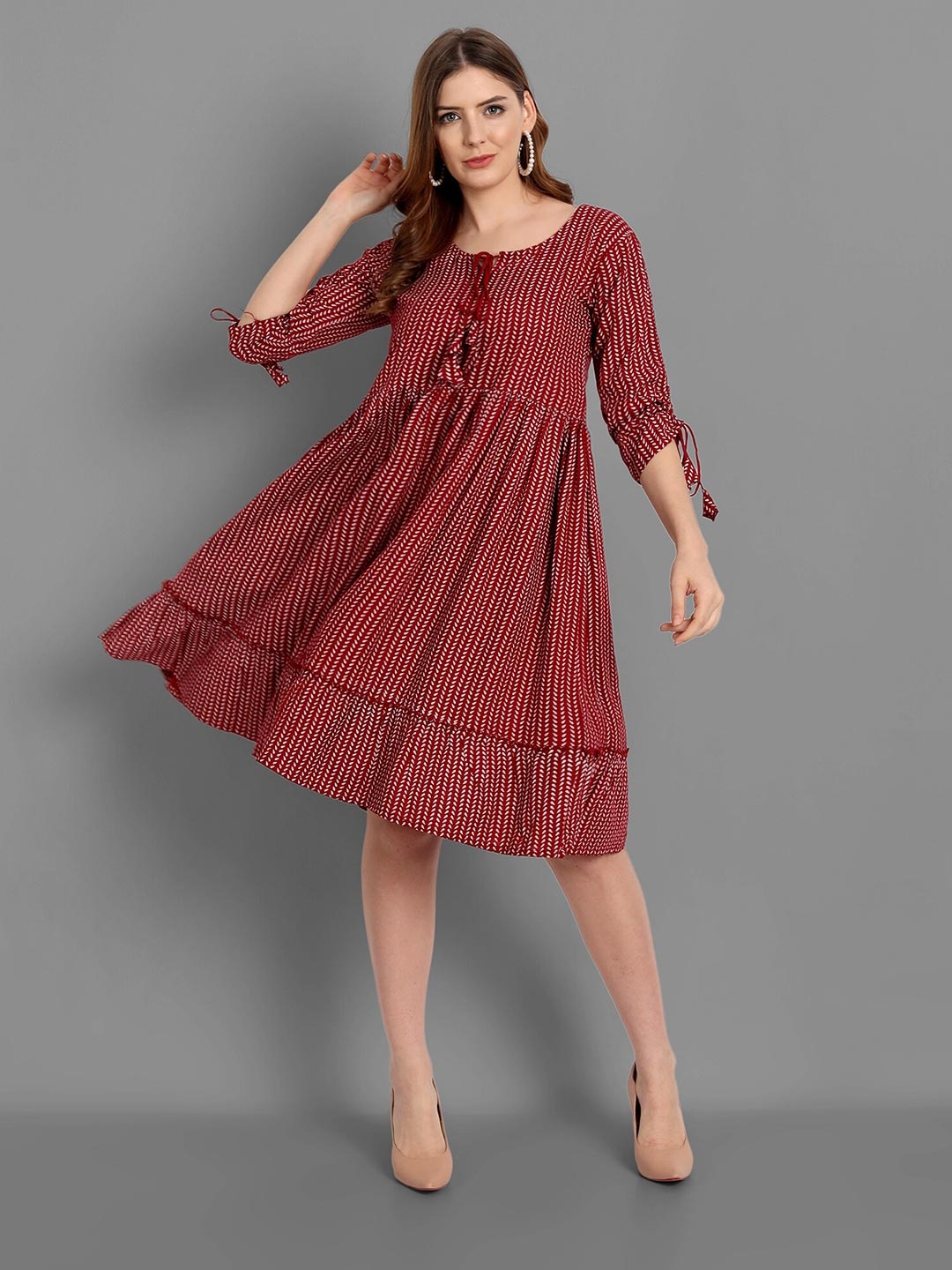 

SINGNI Maroon Ethnic Motifs Dress