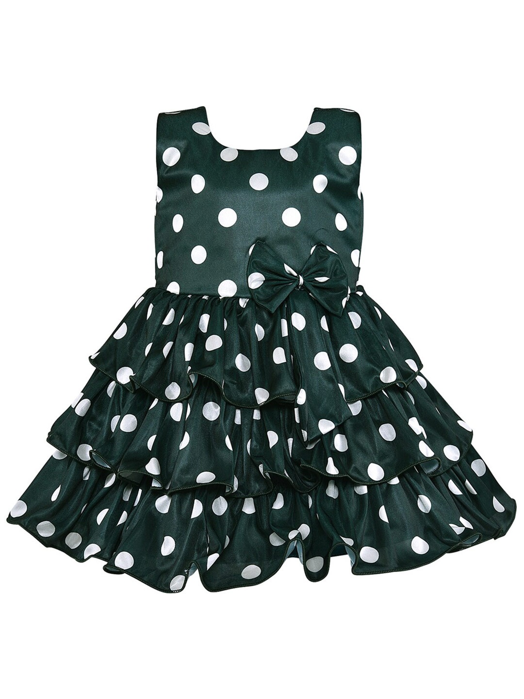 

Wish Karo Girls Green & White Satin Dress