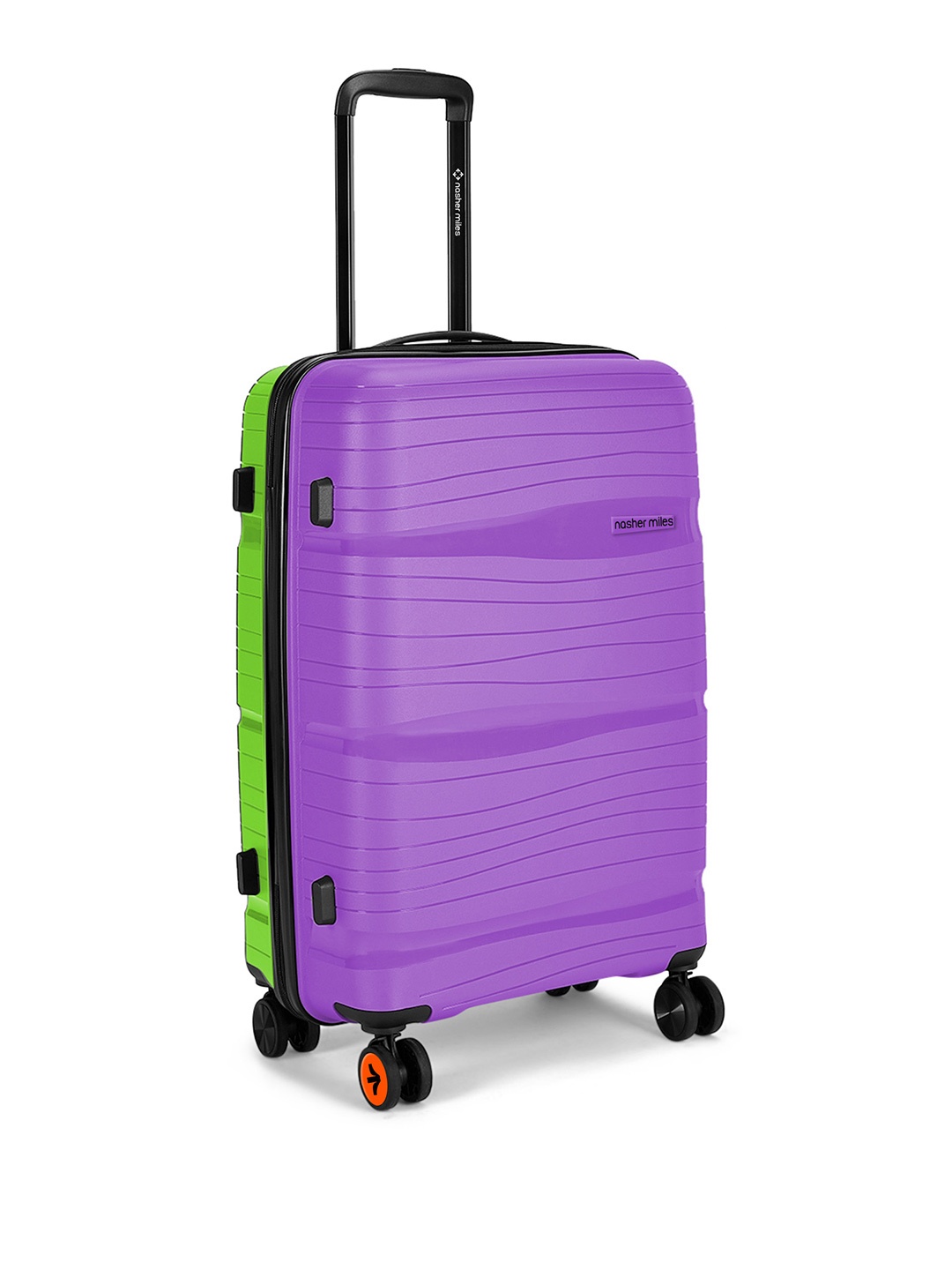 

Nasher Miles Purple & Green Textured Hard-Sided Large Trolley Bag, Multi
