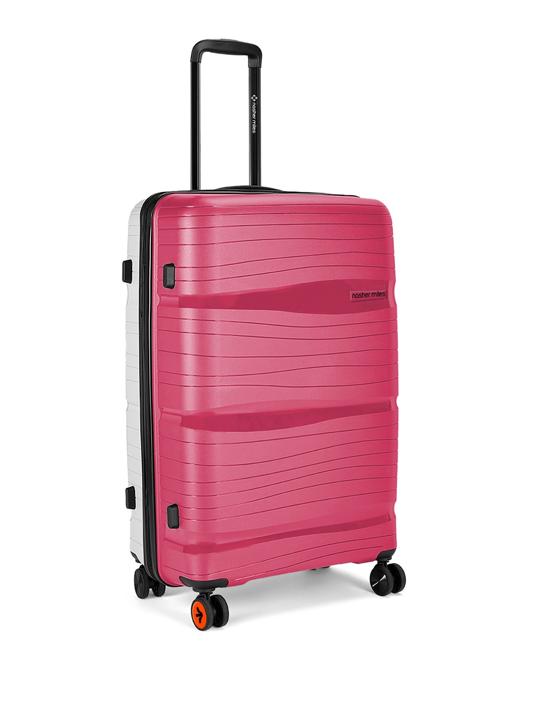 

Nasher Miles Pink Textured Hard-Sided Polypropylene Medium Trolley Bag