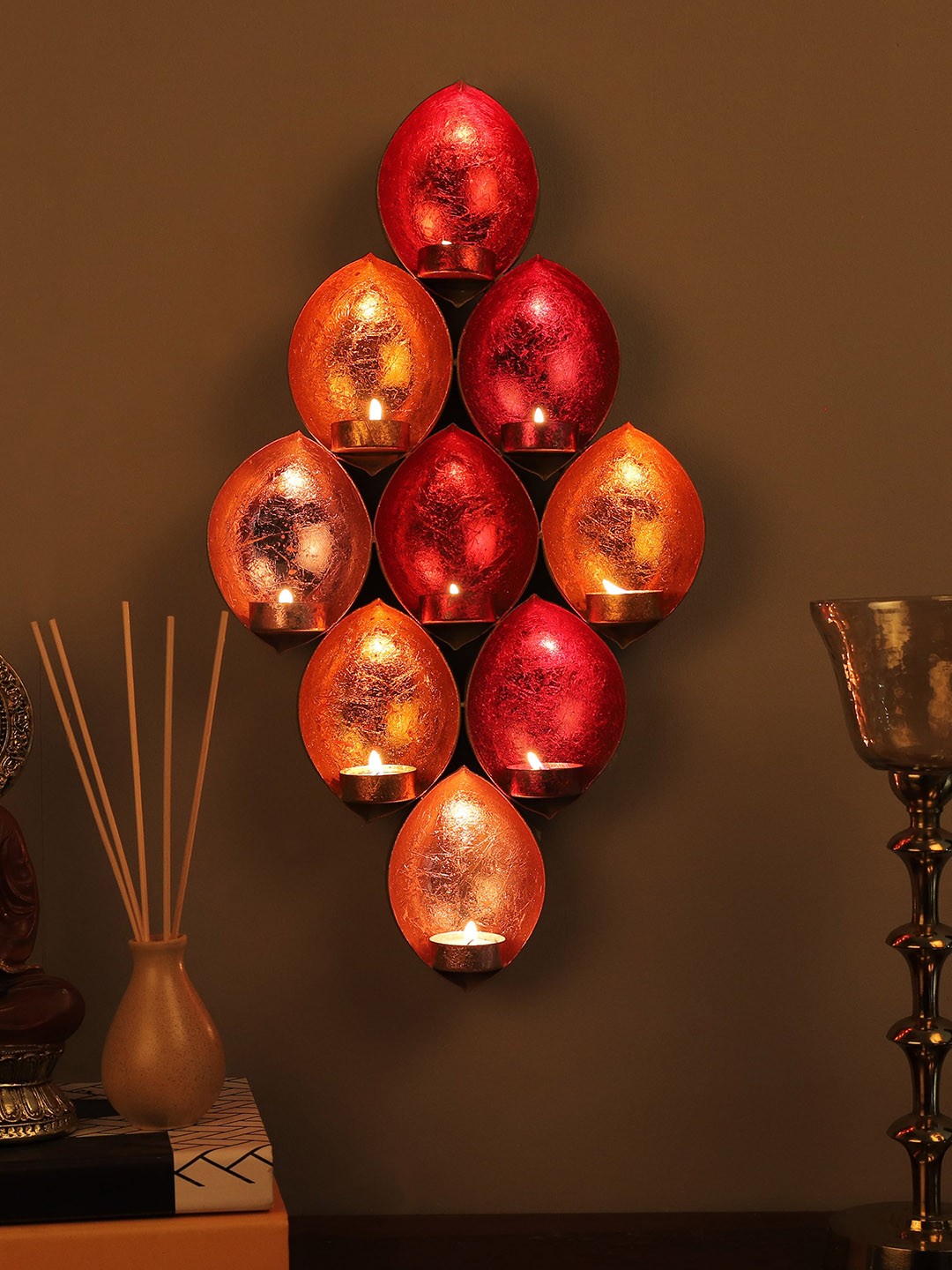 

HomeTown Pink Textured Aruba Iron Wall Sconce Candle Holder