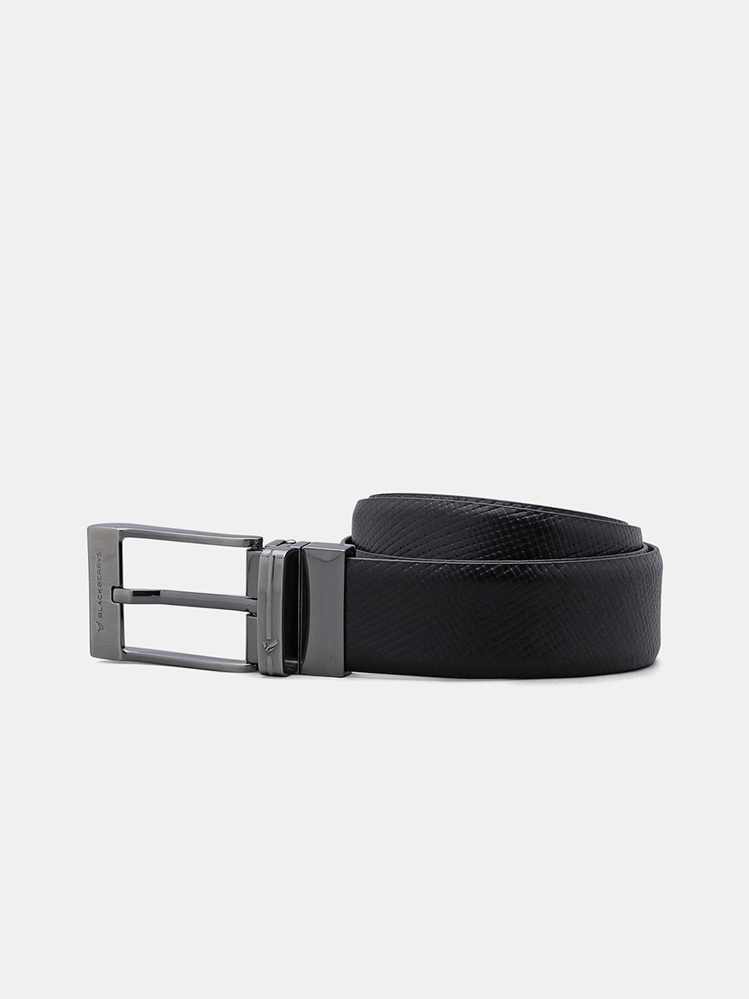 

Blackberrys Men Textured Leather Belt, Brown