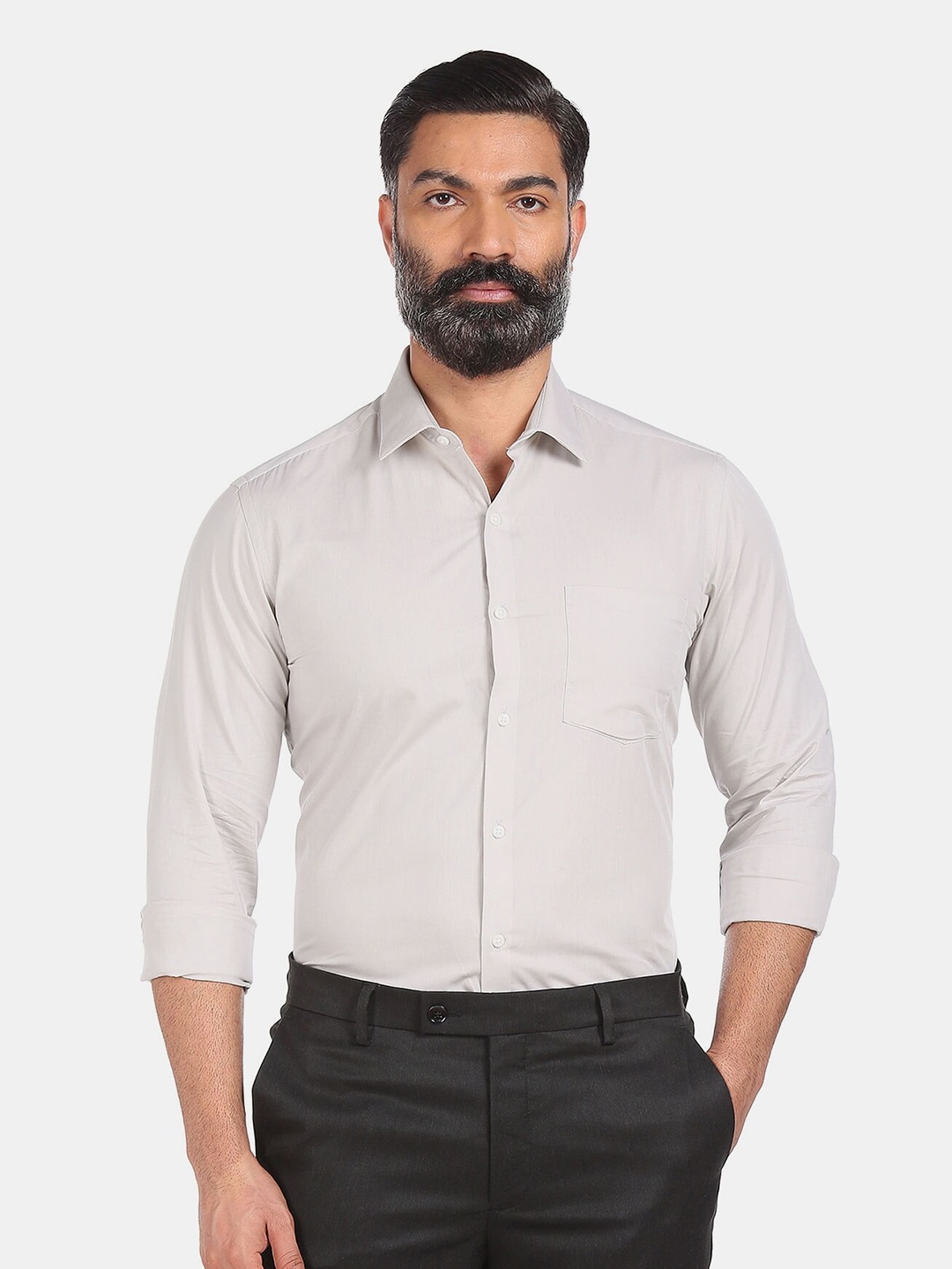 

Arrow Men Light Grey Slim Fit Casual Shirt