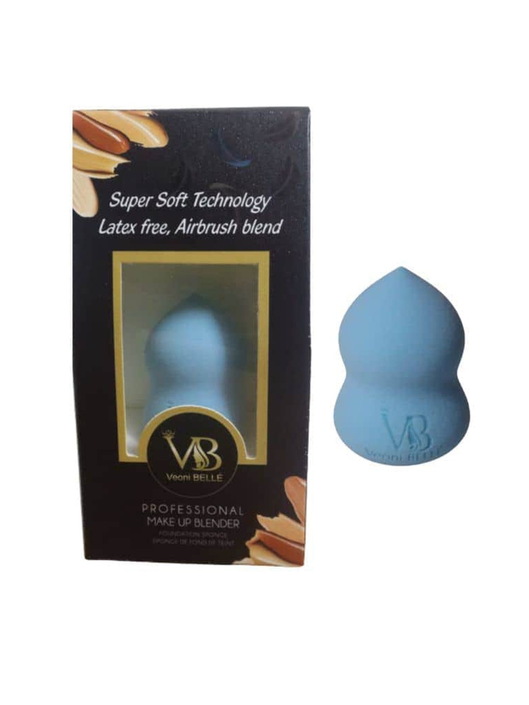 

Veoni BELLE Super Soft Latex Free Airbrush Blend Professional Makeup Blender - Blue