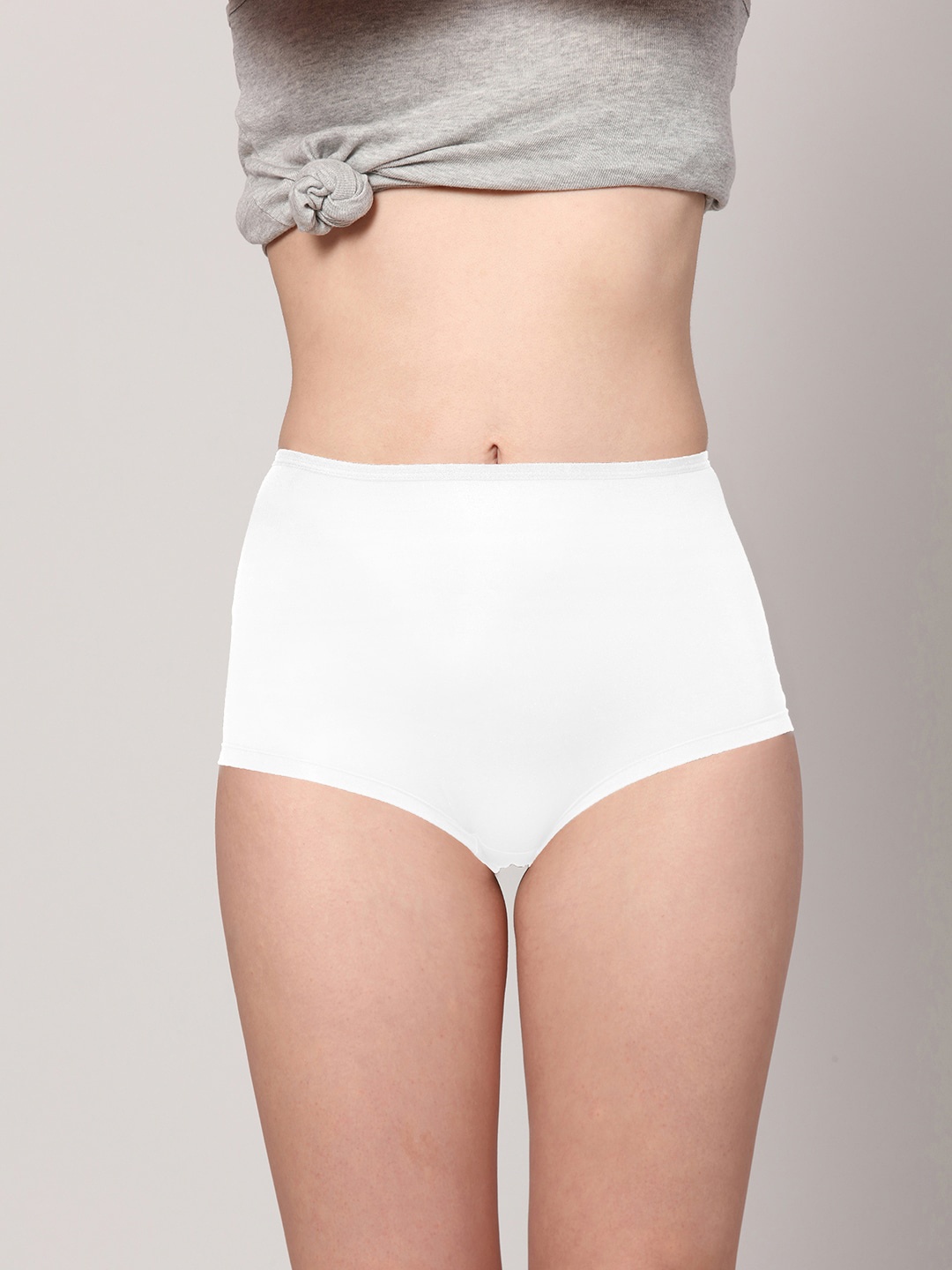 

AshleyandAlvis Women Solid Anti-Bacterial Bamboo MicroModal Boysleg AA-BL-SW, White
