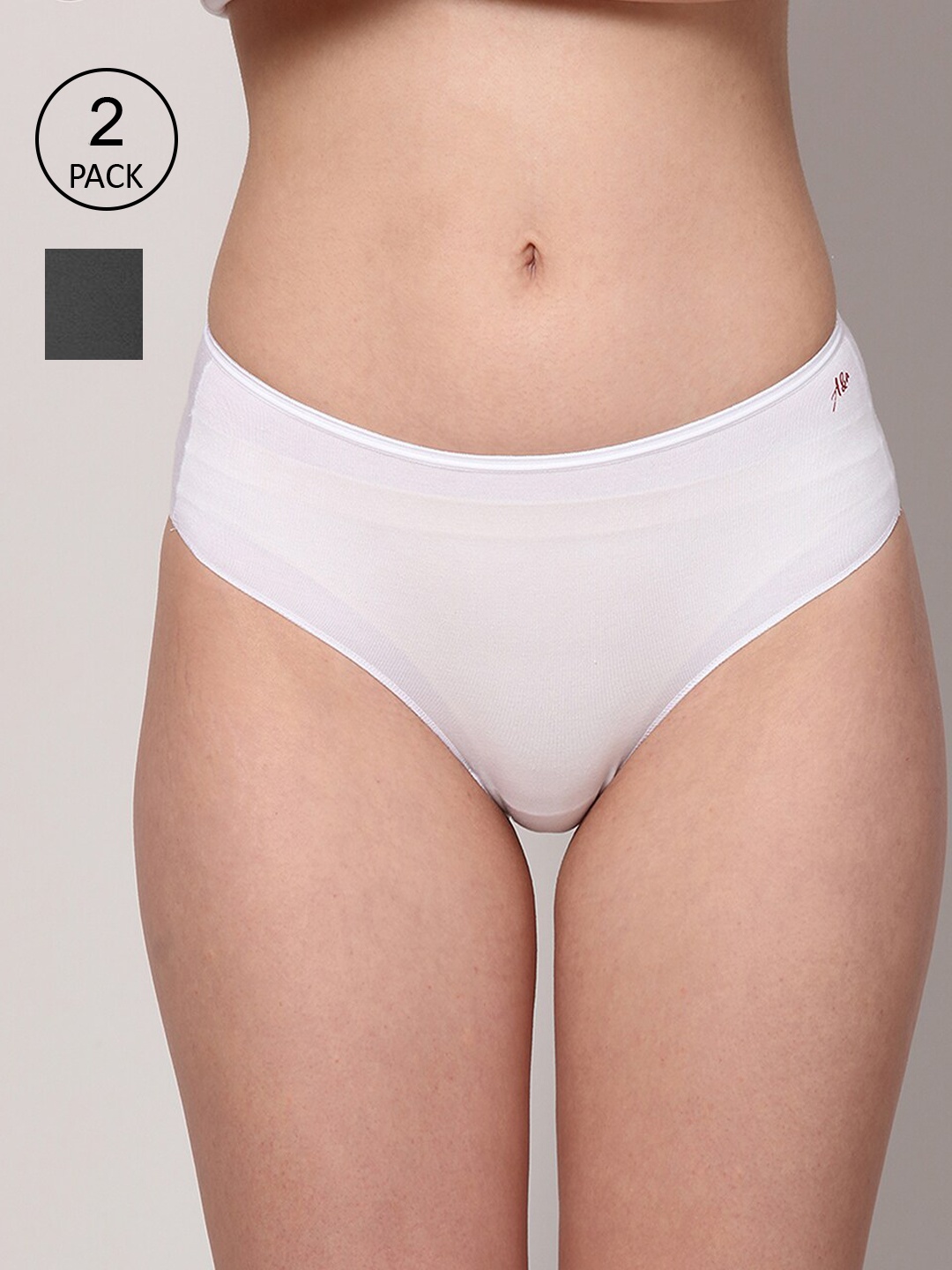 

Ashleyandalvis Women Pack of 2 Anti-Bacterial Anti Odour Modal Hipster AA-HP-EB-SW, White