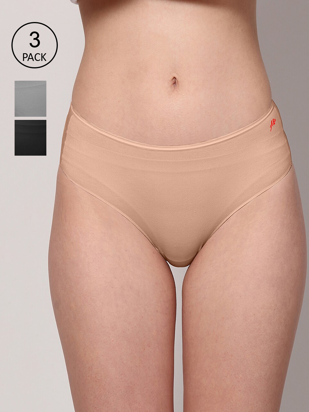 

AshleyandAlvis Women Pack of 3 Anti-Bacterial Bamboo MicroModal Hipster AA-HP-EB-MG-AN, Nude