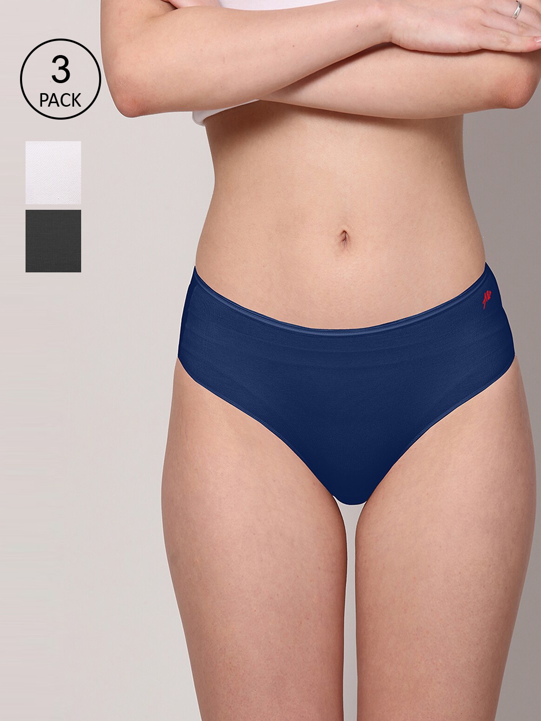 

Ashleyandalvis Women Pack of 3 Anti-Bacterial Anti Odour Modal Hipster AA-HP-EB-SW-CB, Navy blue