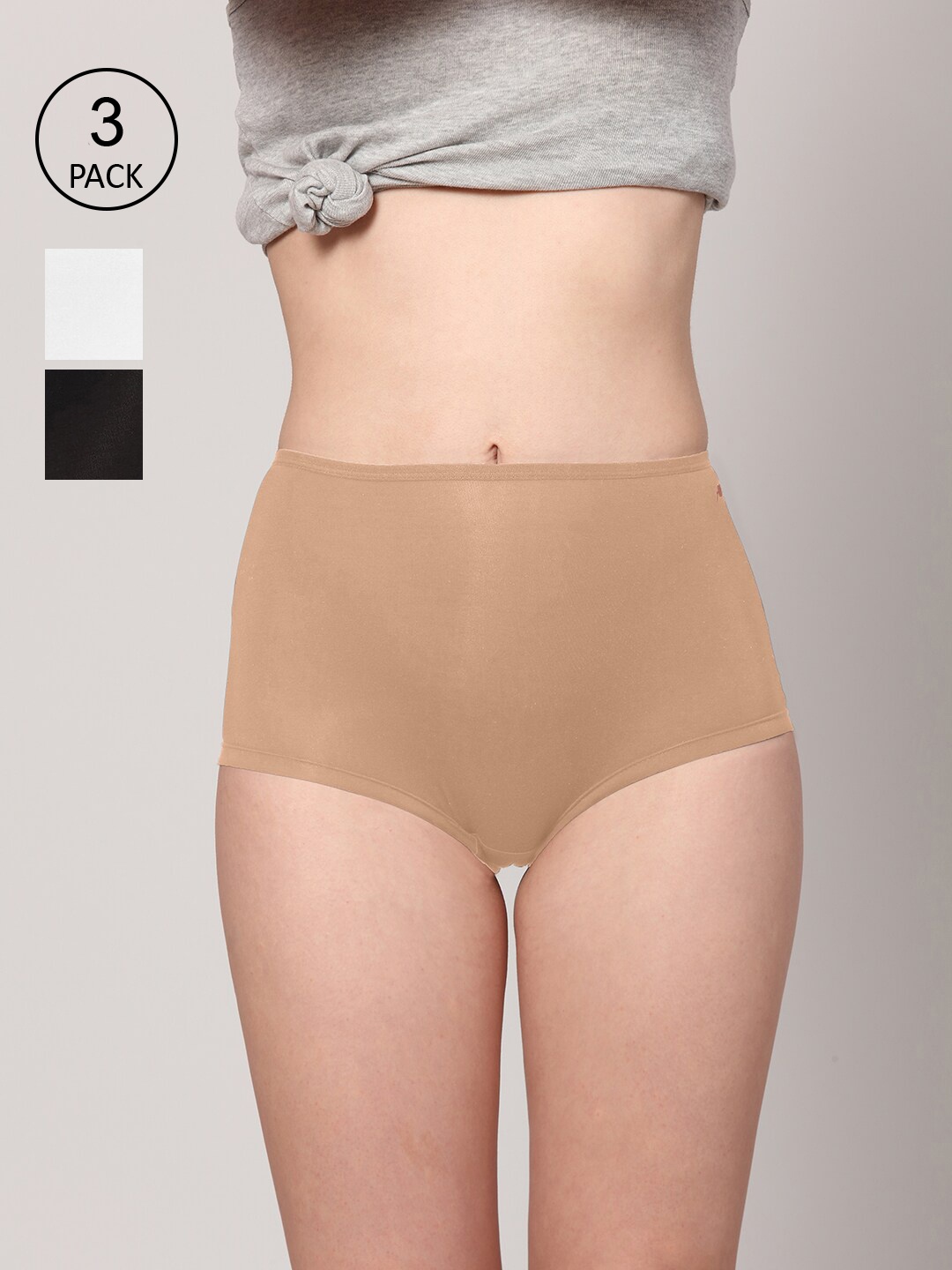 

AshleyandAlvis Women Pack of 3 Anti-Bacterial Bamboo MicroModal Boysleg AA-BL-EB-SW-AN, Beige