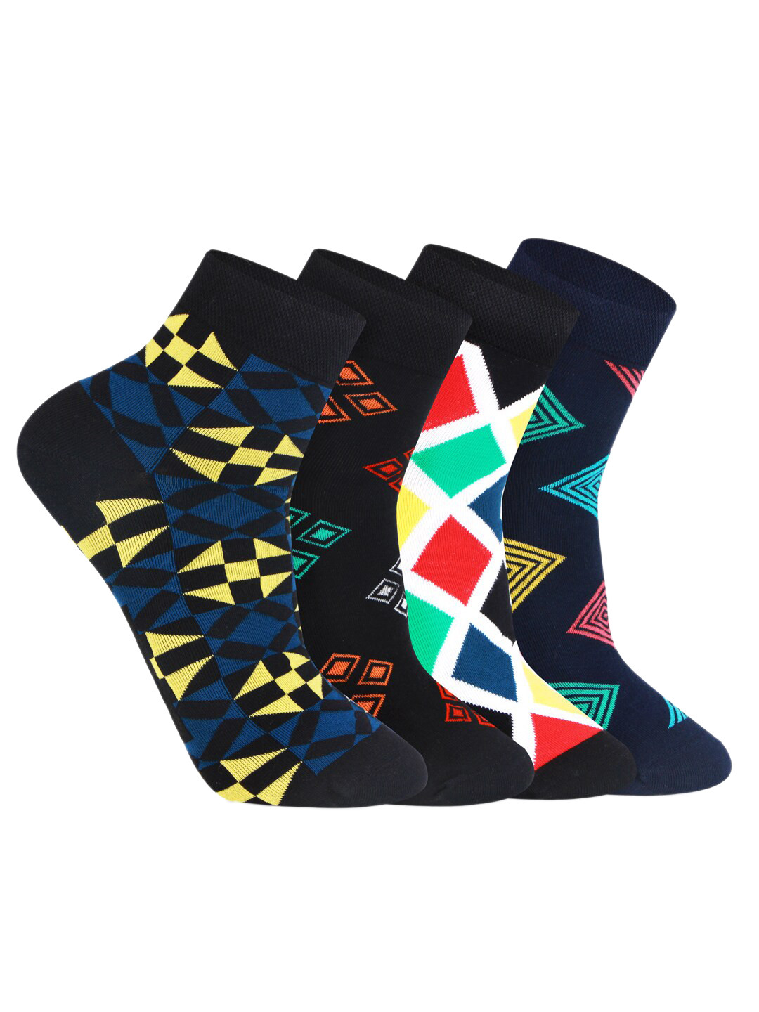 

Bonjour Men Pack of 4 Assorted Ankle-Length Socks