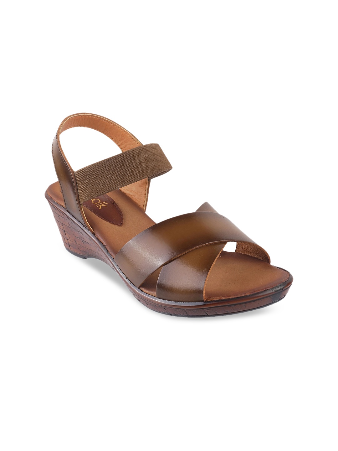 

Catwalk Khaki Leather Wedge Heels with Buckles