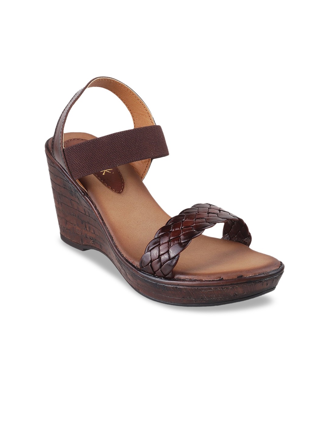 

Catwalk Women Brown Leather Platform Criss Cross Sandals
