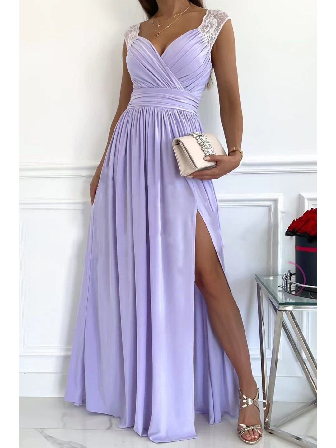 

BoStreet Women Lavender Maxi Dress