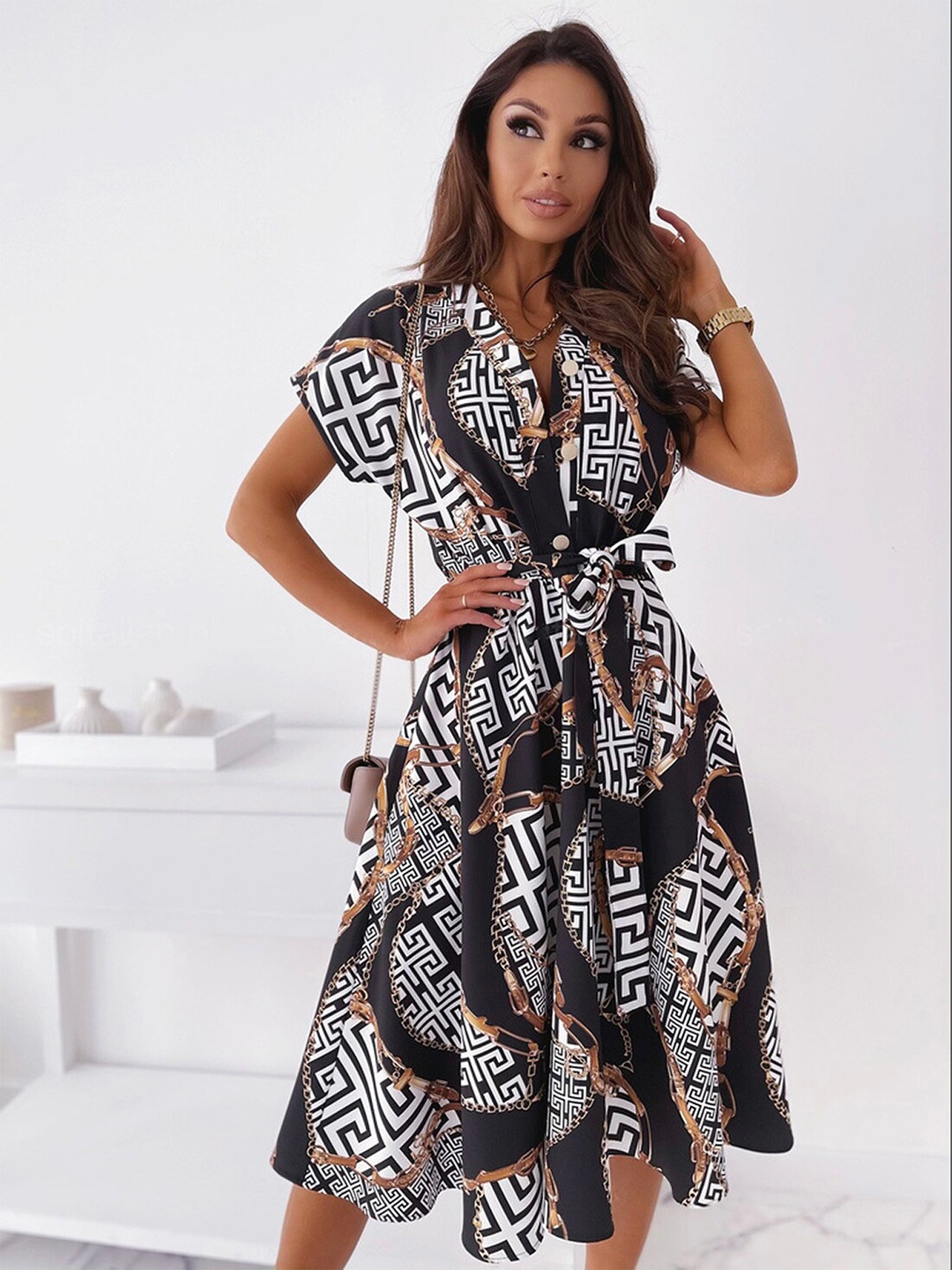 

BoStreet Black A-Line Dress