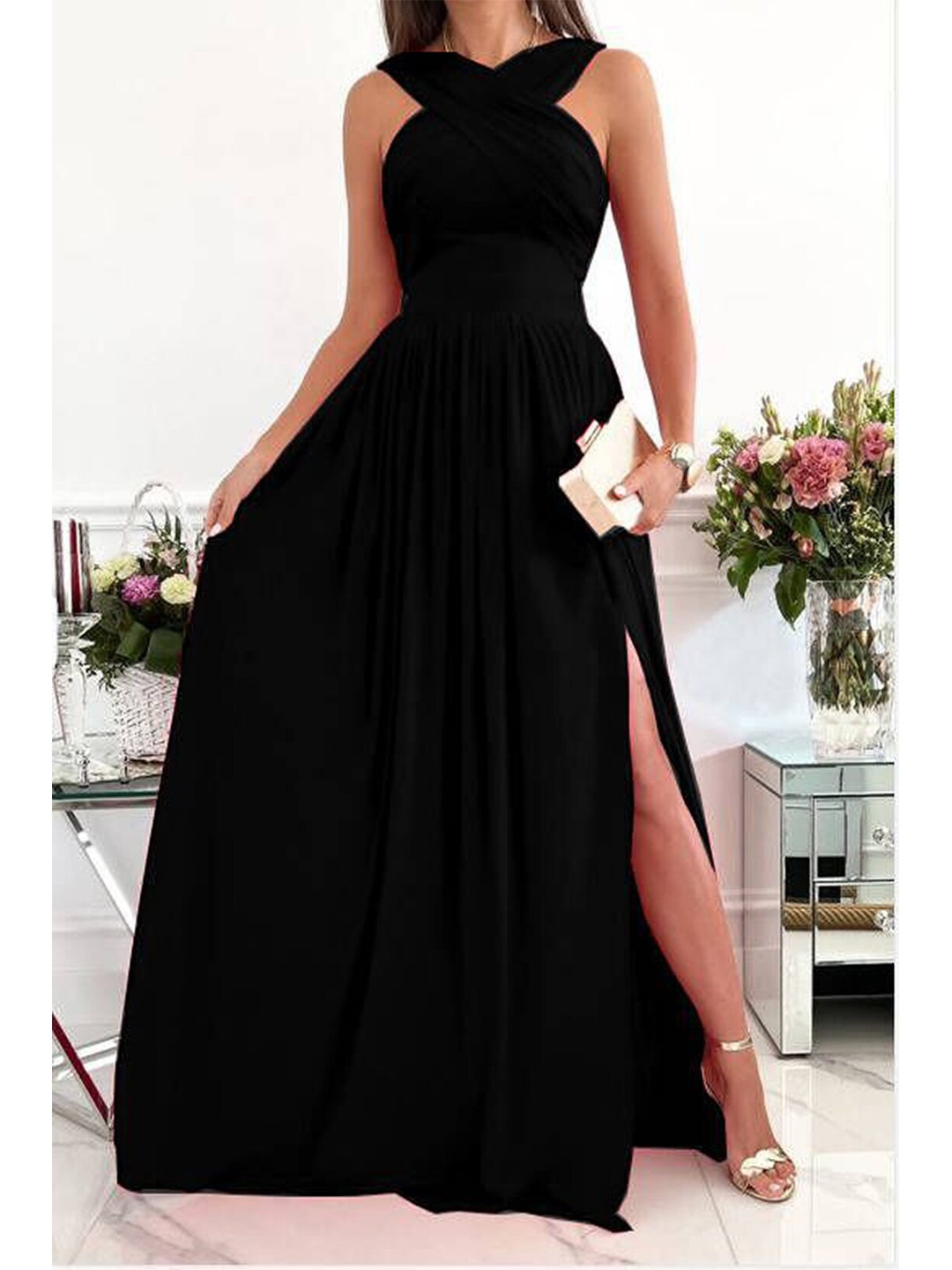 

BoStreet Black Gown Dress