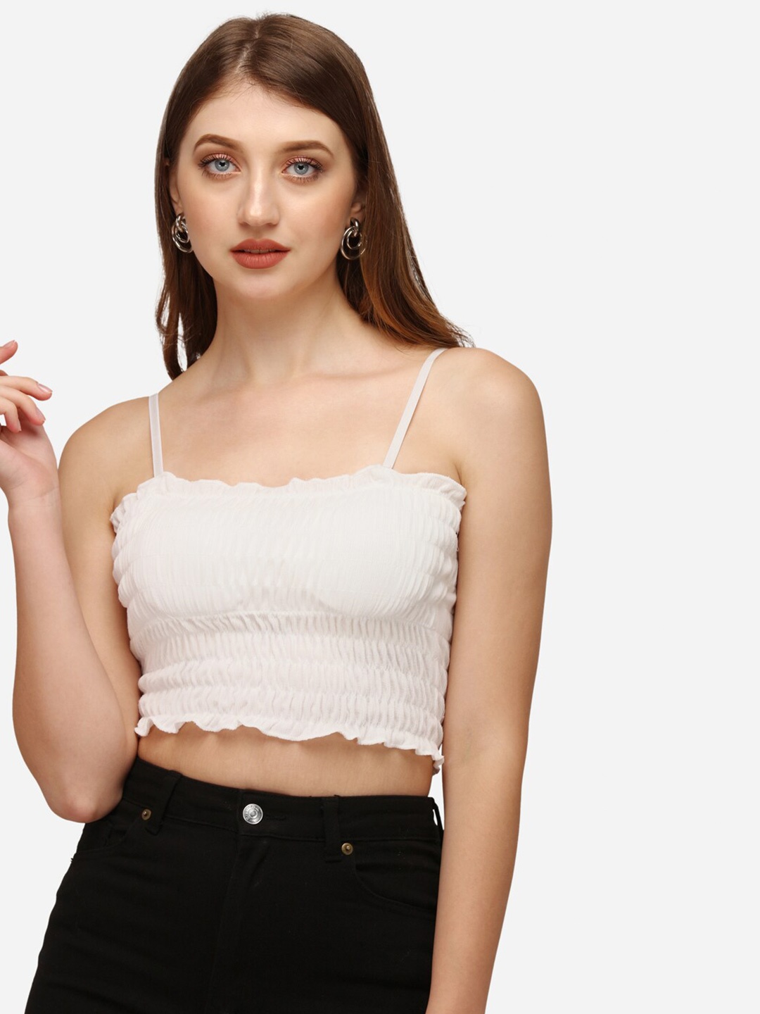 

HSR Women White Bralette Crop Top
