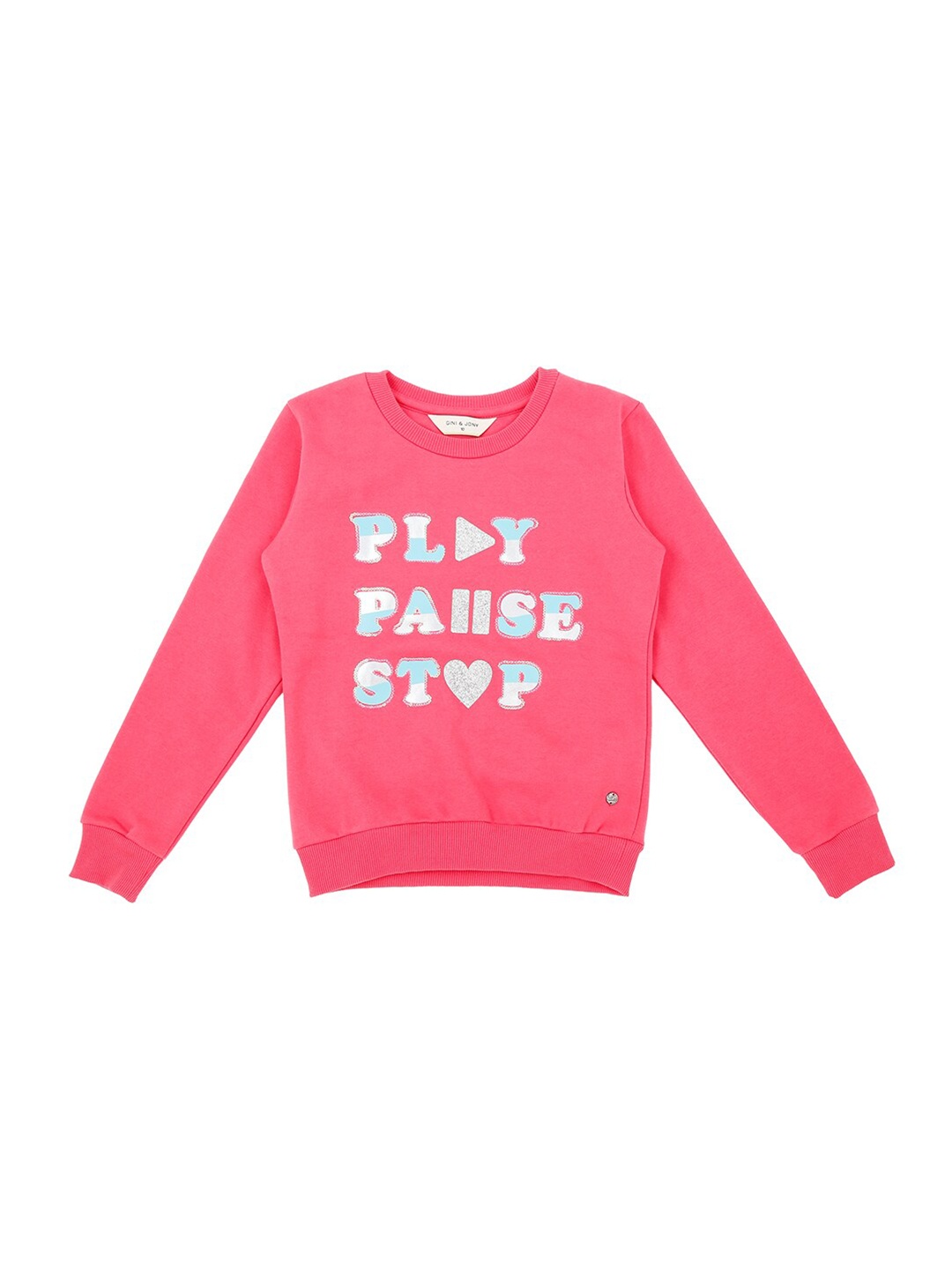 

Gini and Jony Girls Pink Full Sleeves Sweatshirt