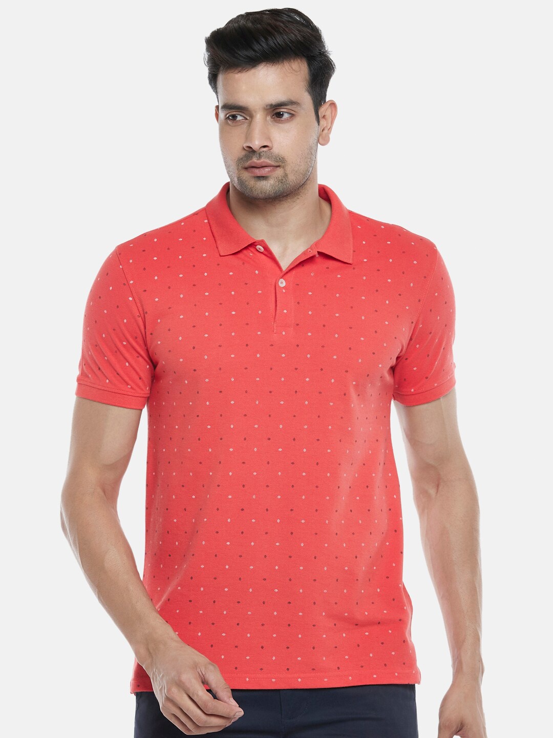 

BYFORD by Pantaloons Men Coral Polo Collar Slim Fit T-shirt