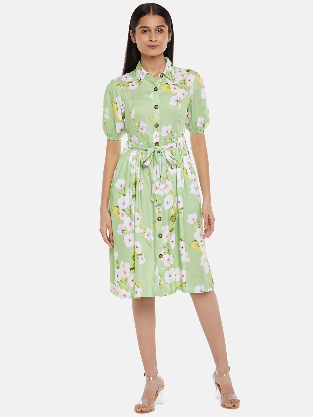 

Honey by Pantaloons Floral Shirt Dress, Green
