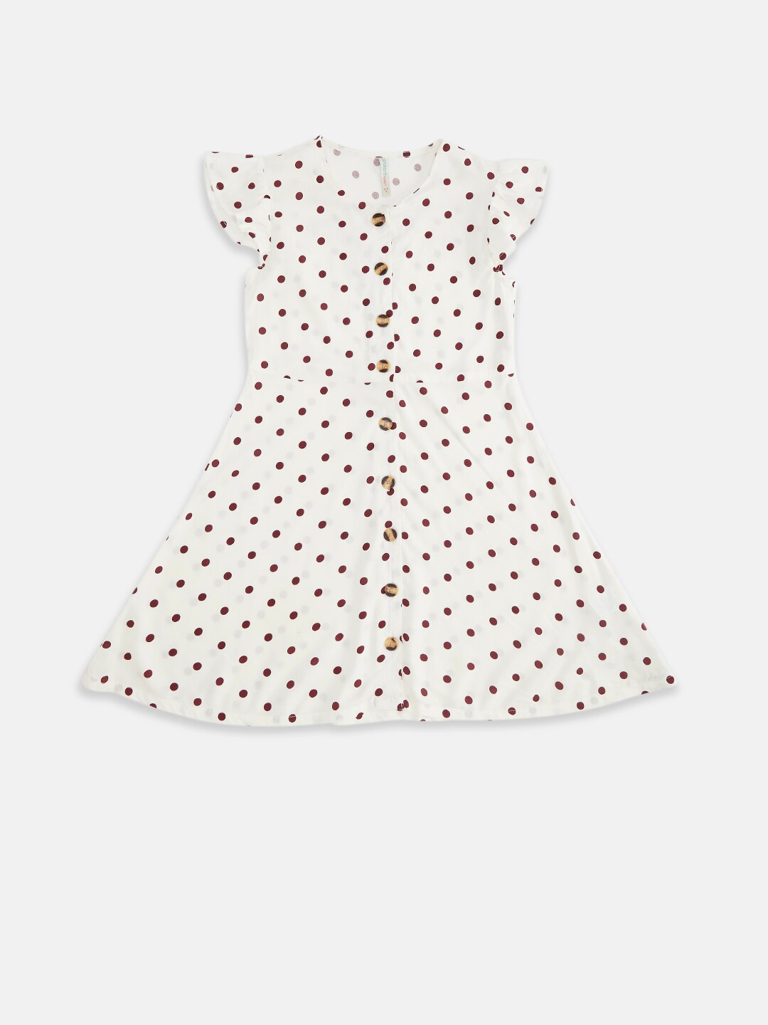 

Pantaloons Junior Girls White Polka Dot Printed Fit & Flare Dress